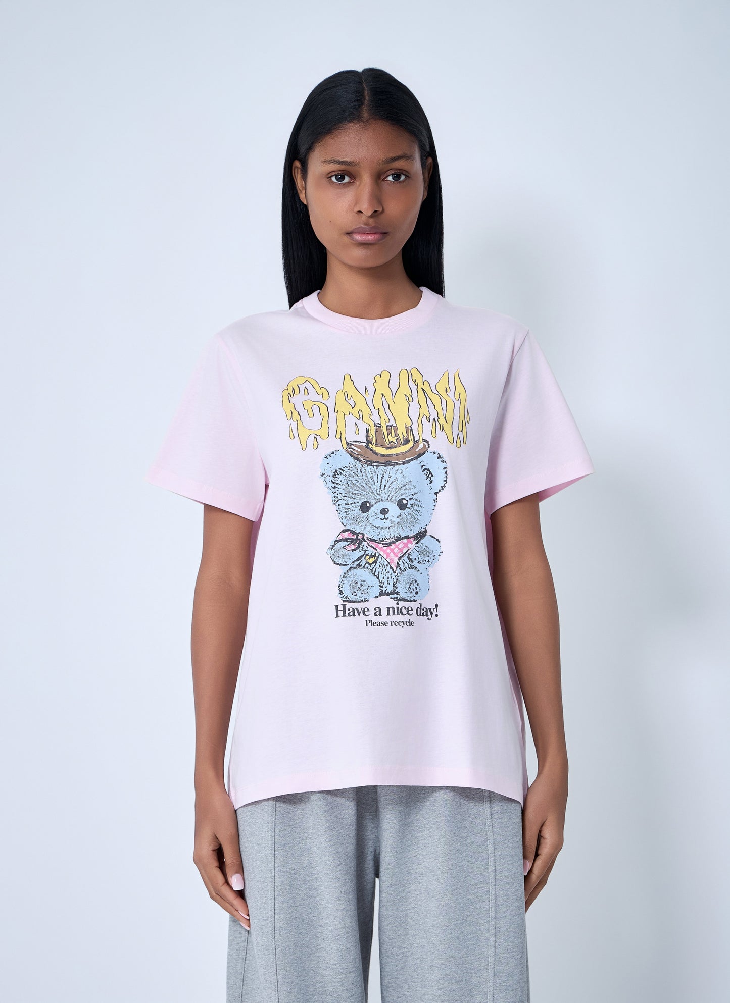 Ganni Women Logo Motif T-Shirt GANNI