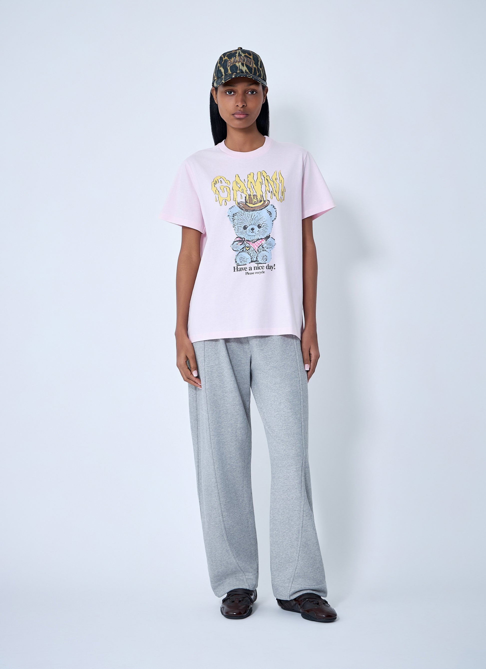 Ganni Women Logo Motif T-Shirt GANNI