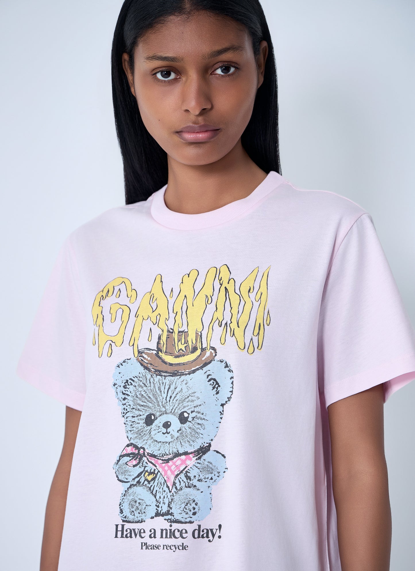 Ganni Women Logo Motif T-Shirt GANNI