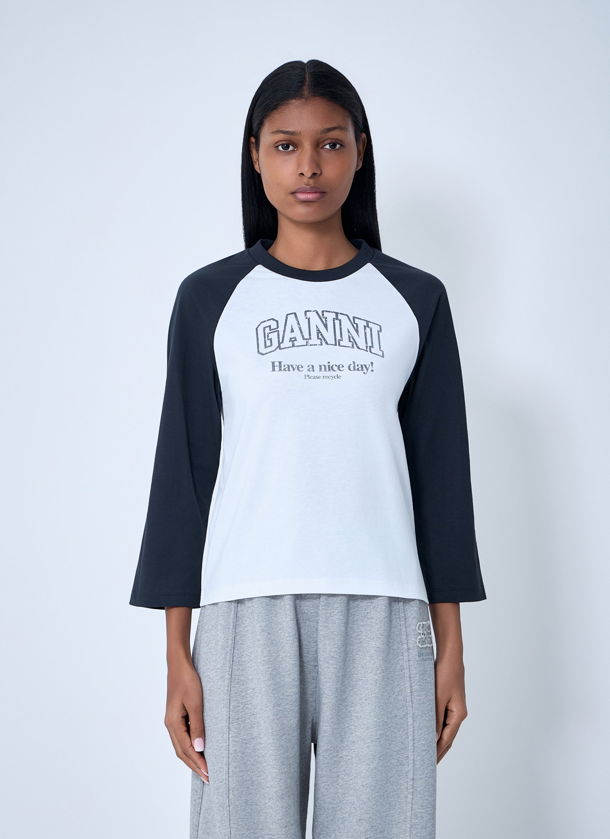 Ganni Women Logo Motif T-Shirt GANNI