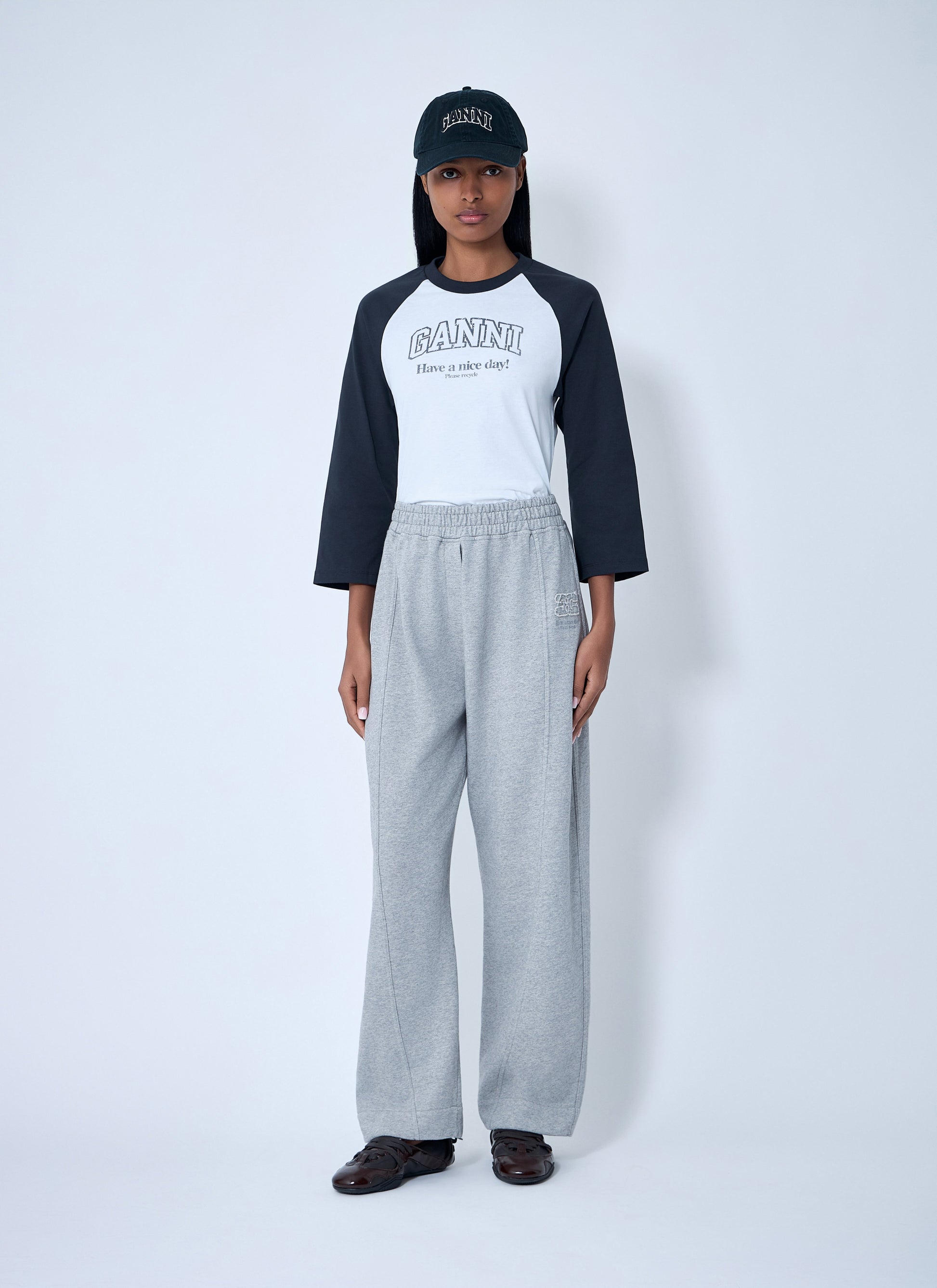 Ganni Women Logo Motif T-Shirt GANNI