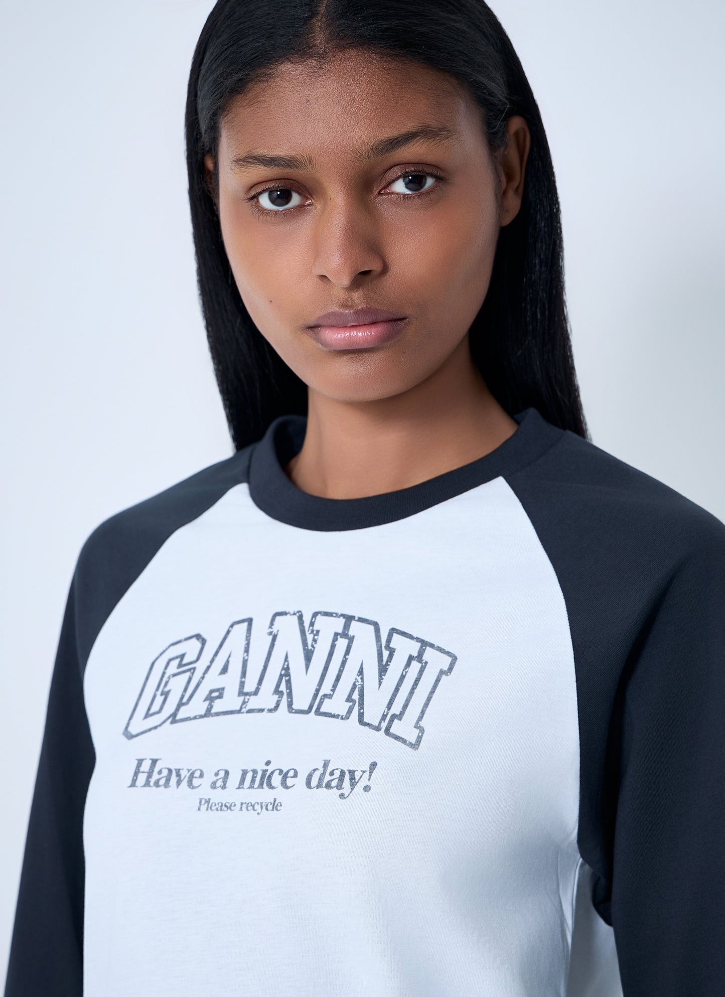 Ganni Women Logo Motif T-Shirt GANNI