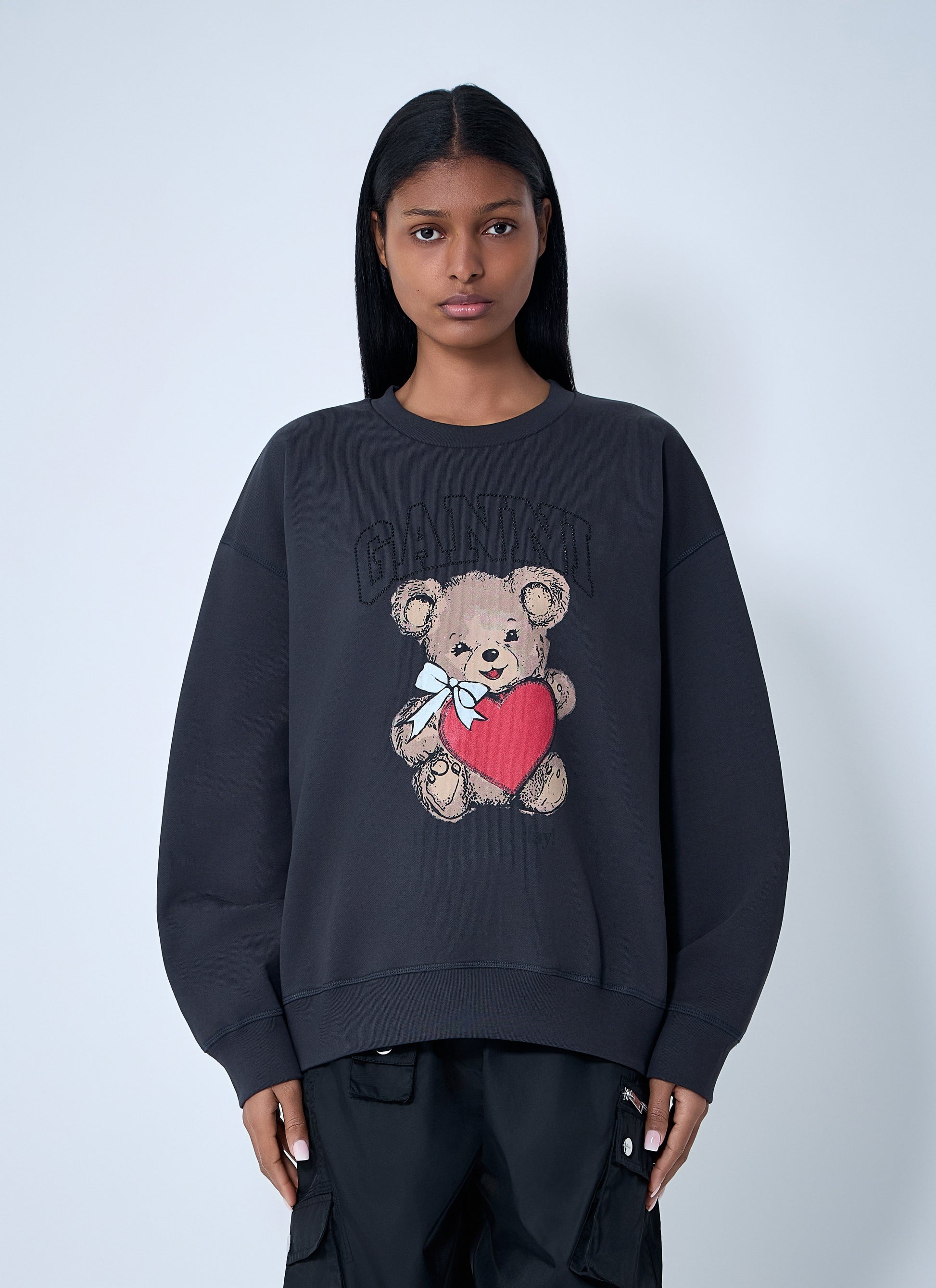 Ganni Women Logo Motif Sweatshirt GANNI