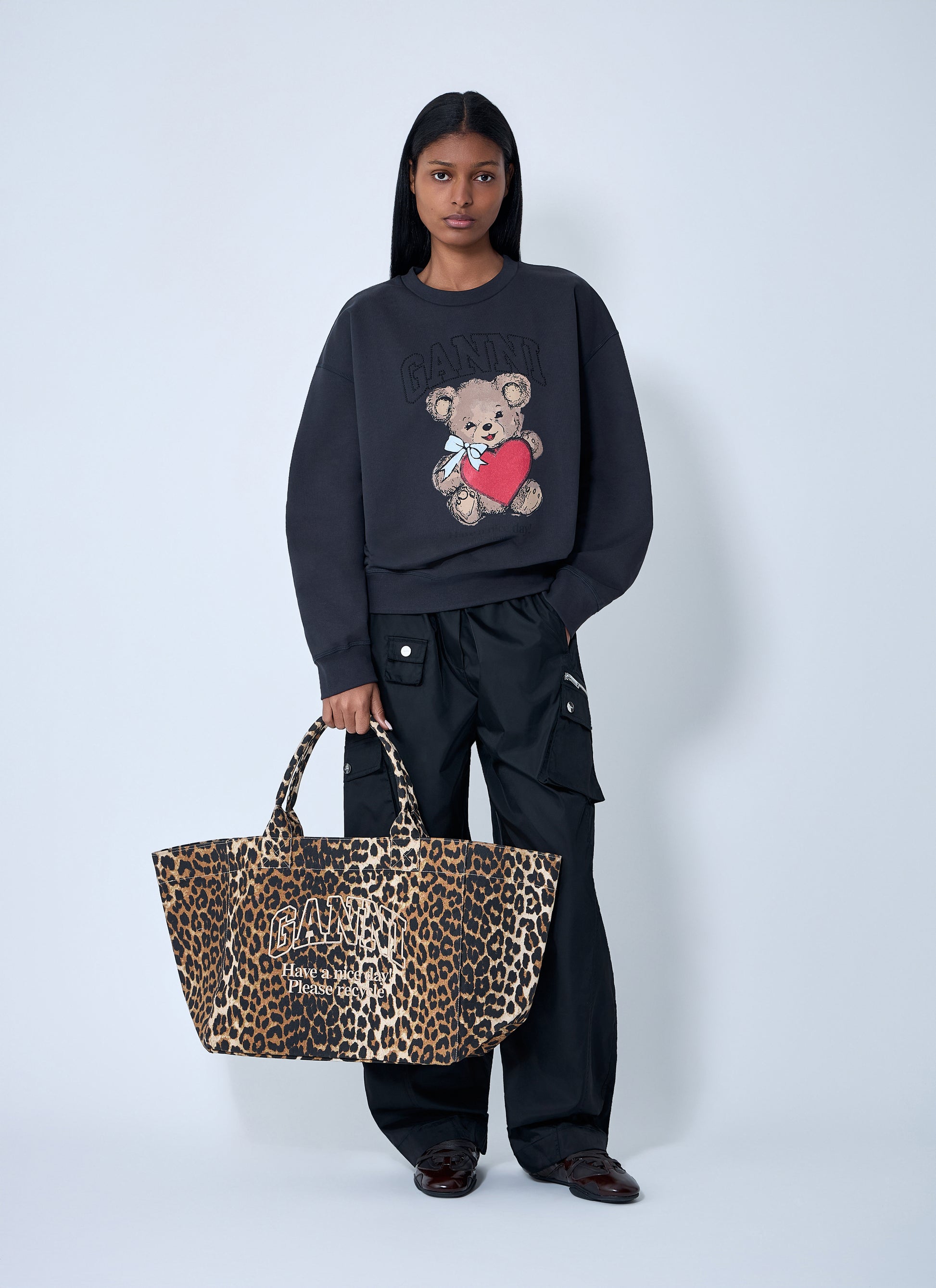 Ganni Women Logo Motif Sweatshirt GANNI