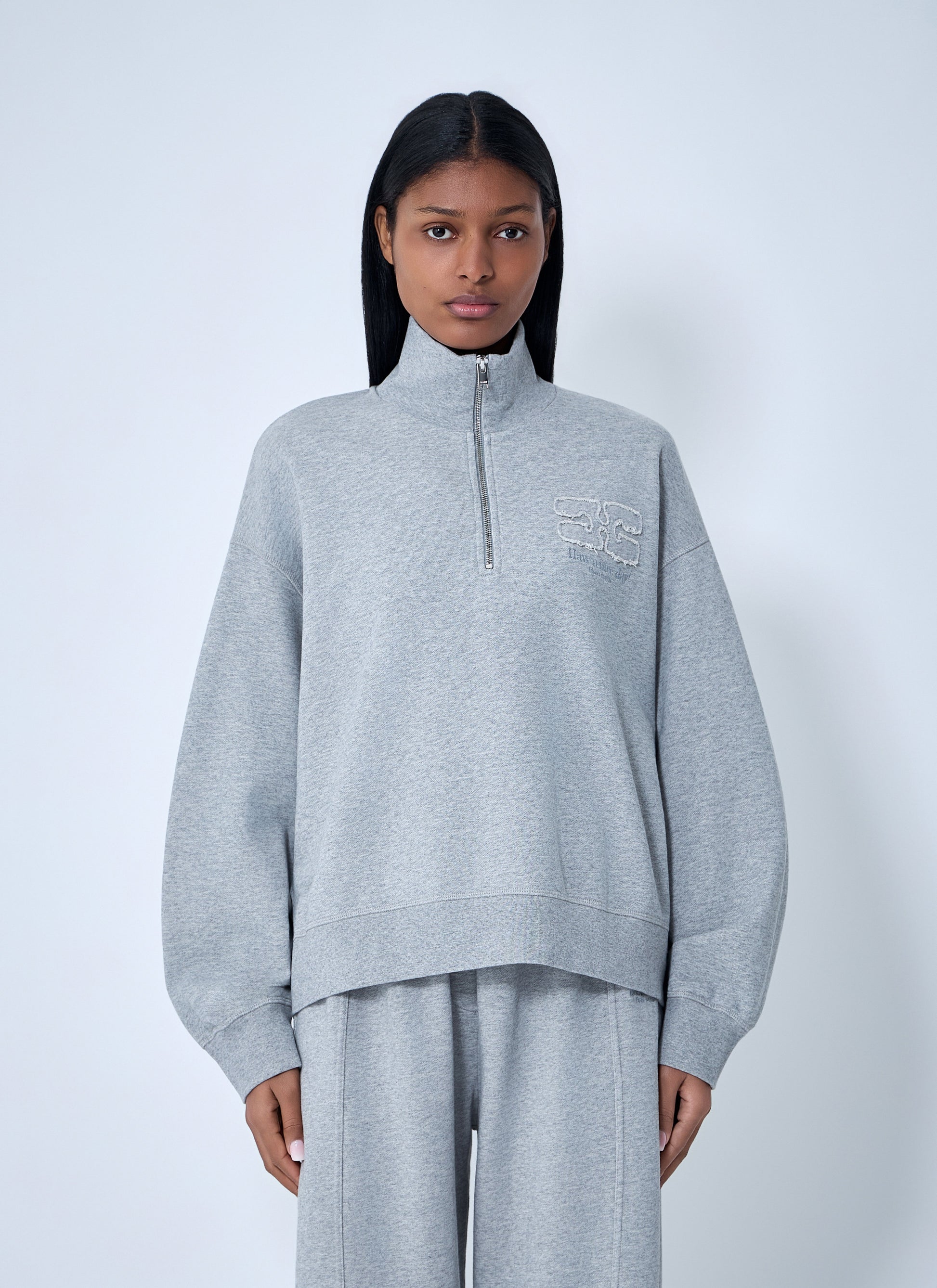 Ganni Women Half-Zip Sweatshirt GANNI