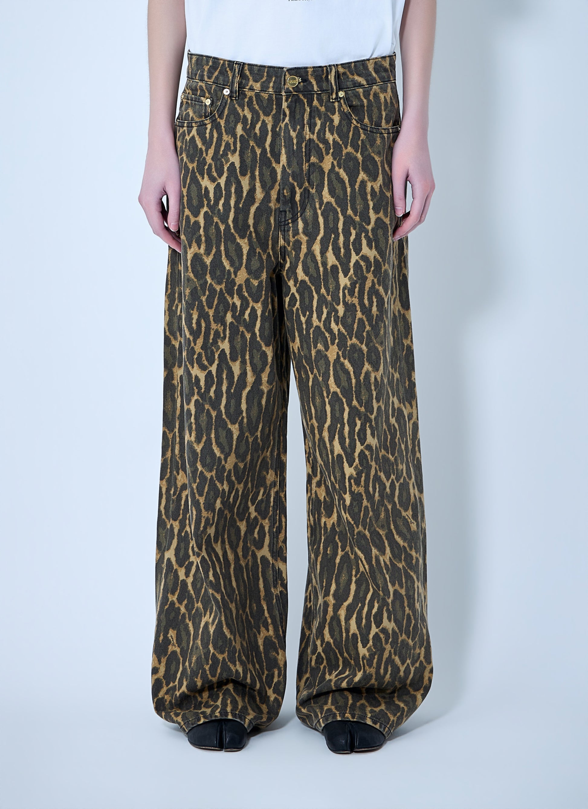 Ganni Women Print Denim Baggy Jeans GANNI