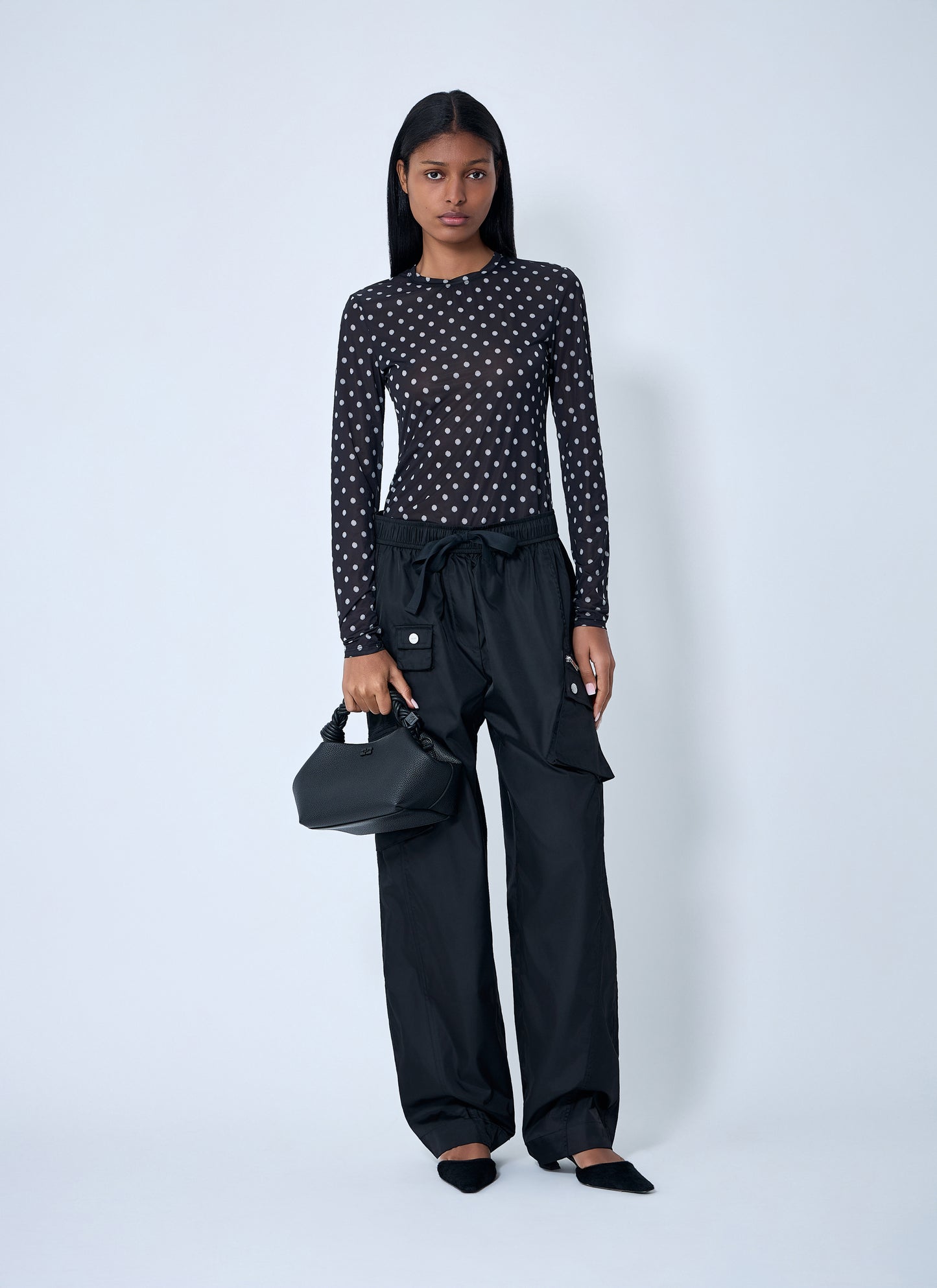 Ganni Women Printed Sheer Top GANNI