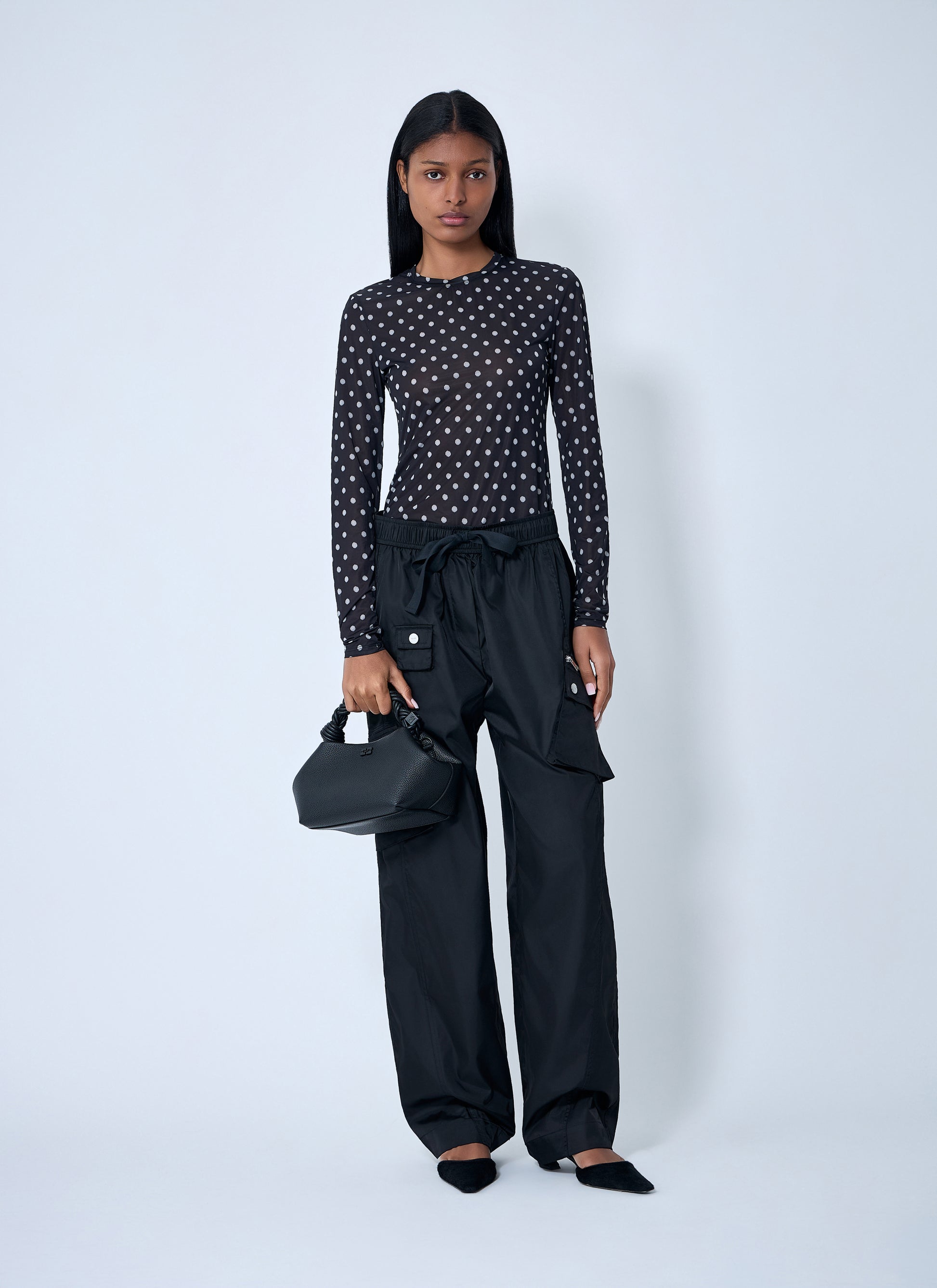 Ganni Women Printed Sheer Top GANNI