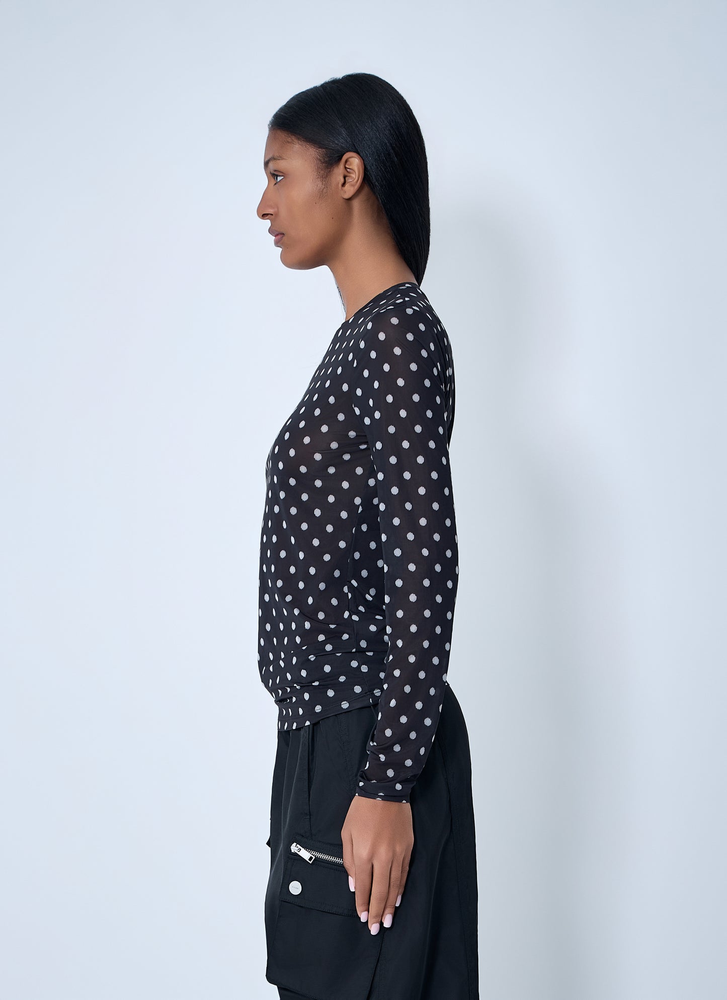 Ganni Women Printed Sheer Top GANNI