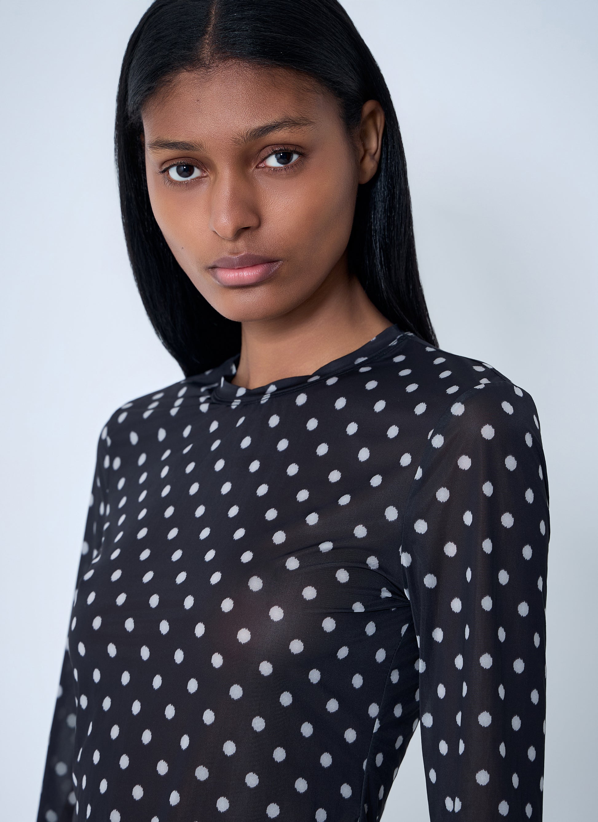 Ganni Women Printed Sheer Top GANNI