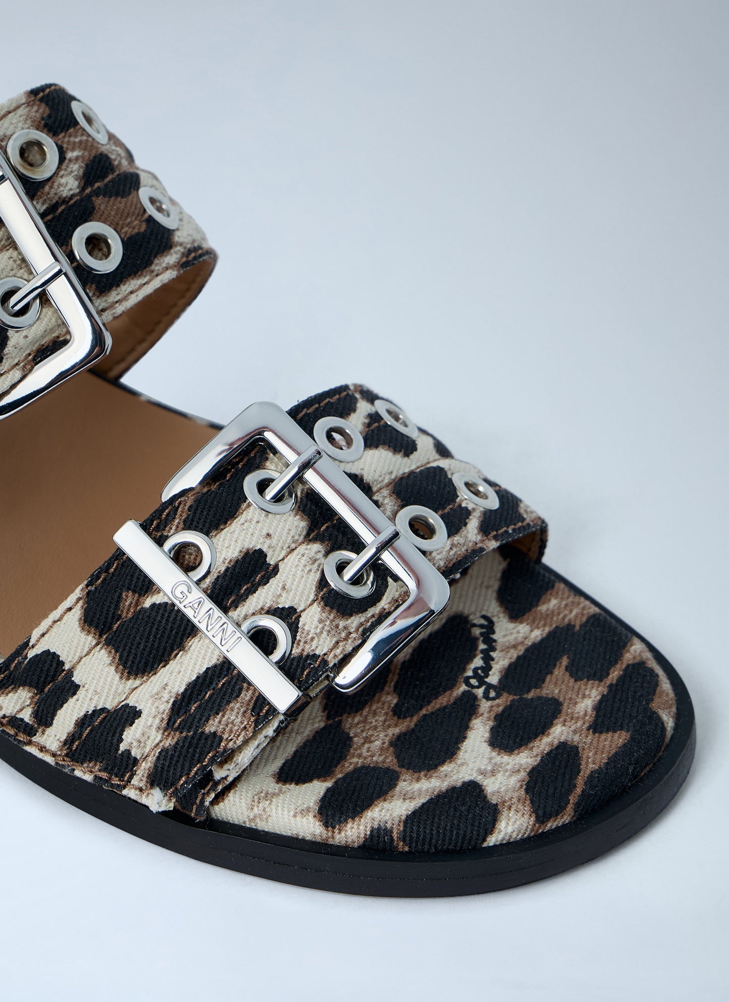 Ganni Women Buckle Two Strap Sandals GANNI