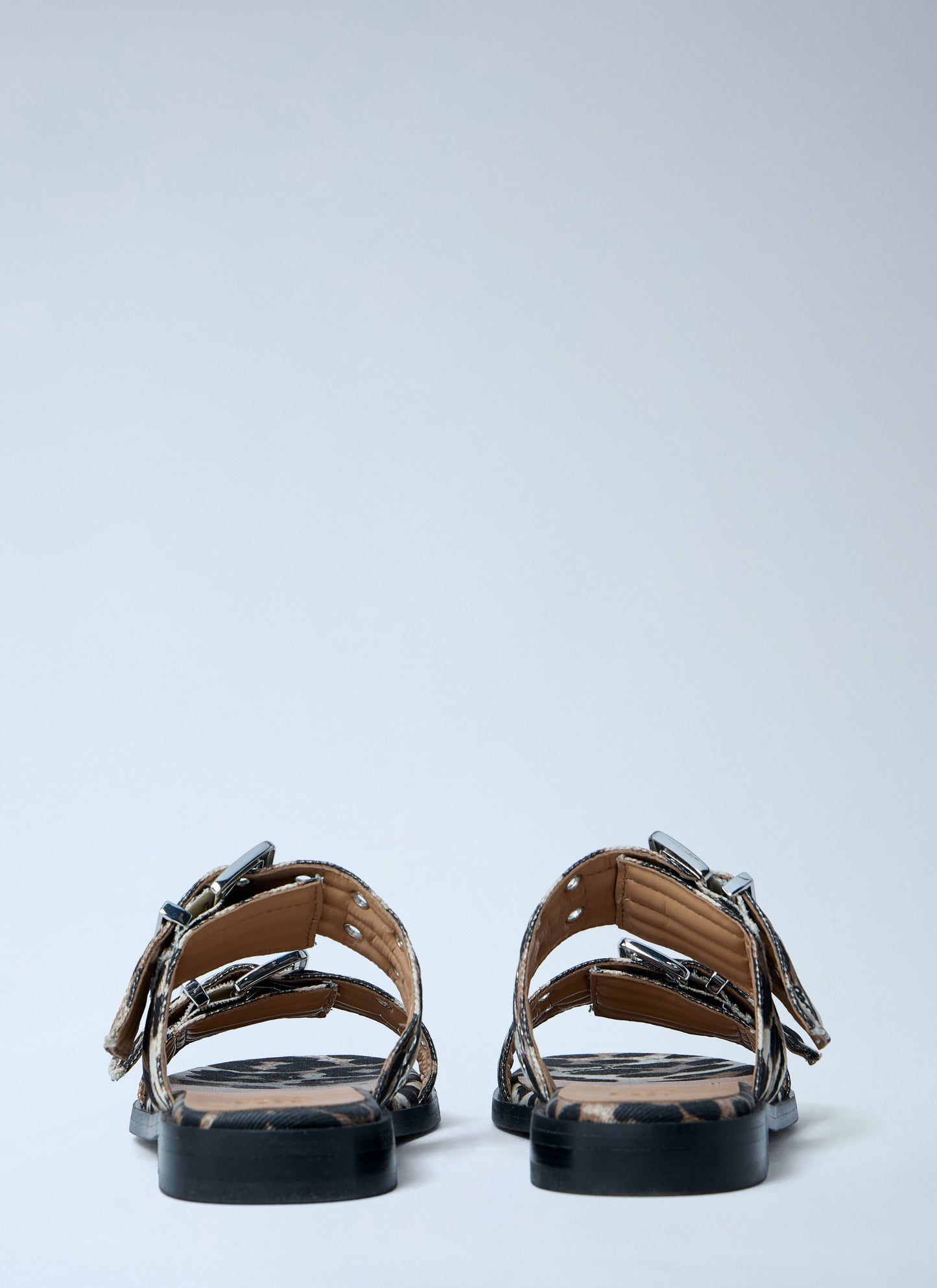 Ganni Women Buckle Two Strap Sandals GANNI