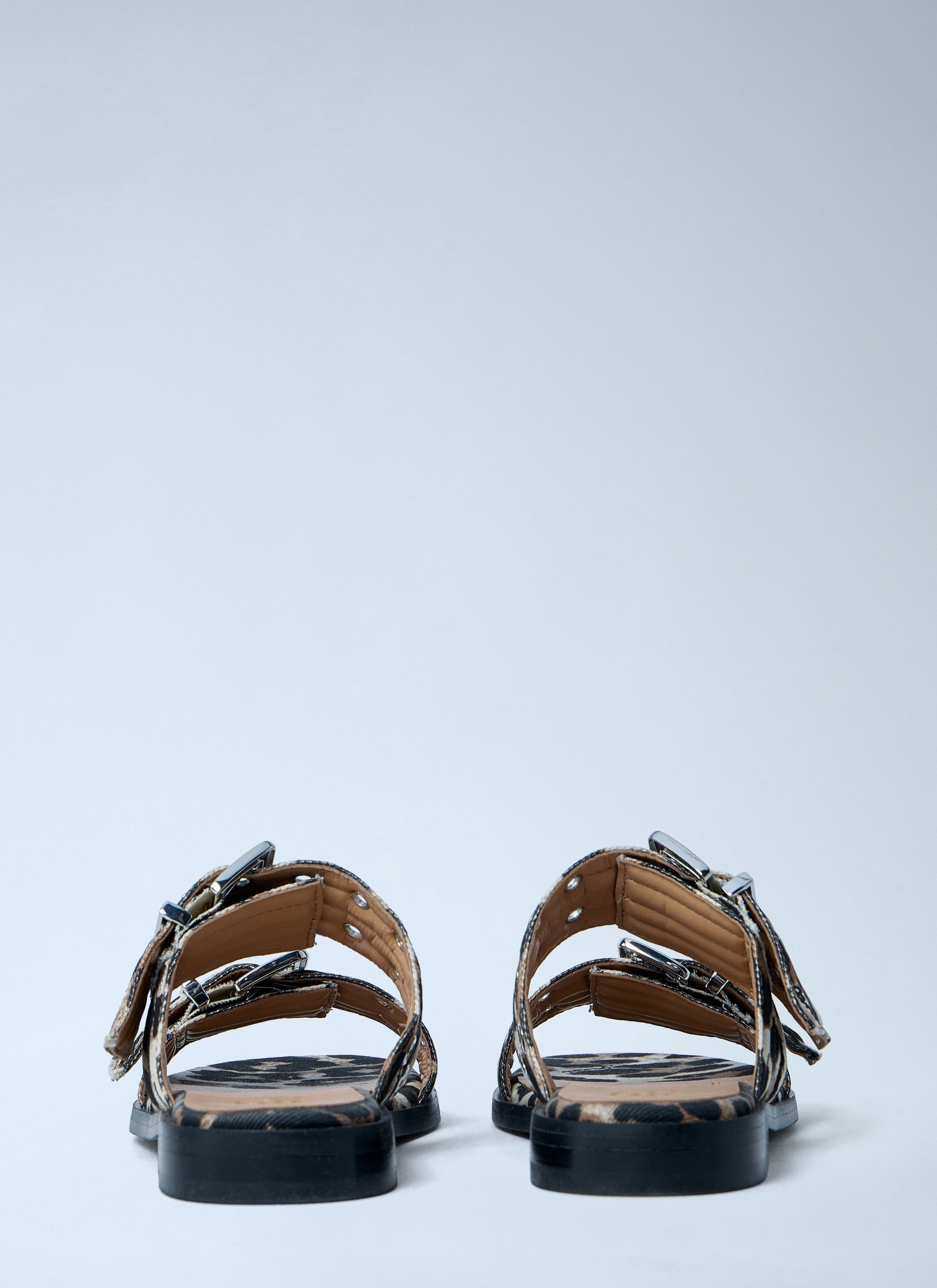 Ganni Women Buckle Two Strap Sandals GANNI