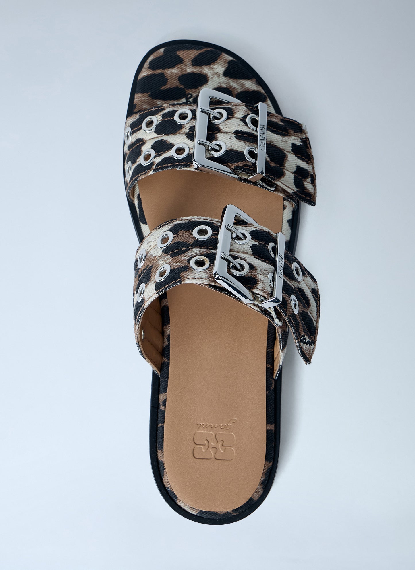 Ganni Women Buckle Two Strap Sandals GANNI