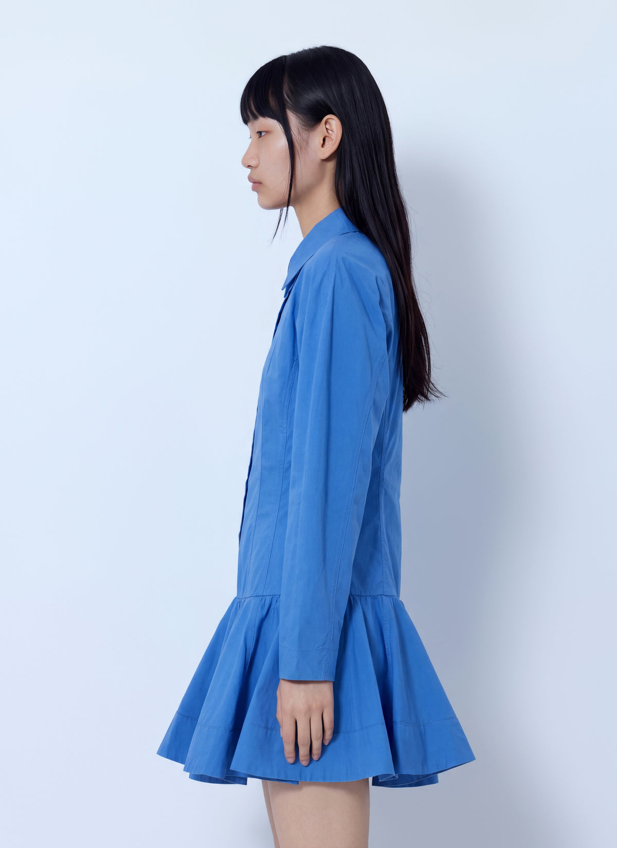 Ganni Women Stretch Cotton Mini Shirt Dress GANNI