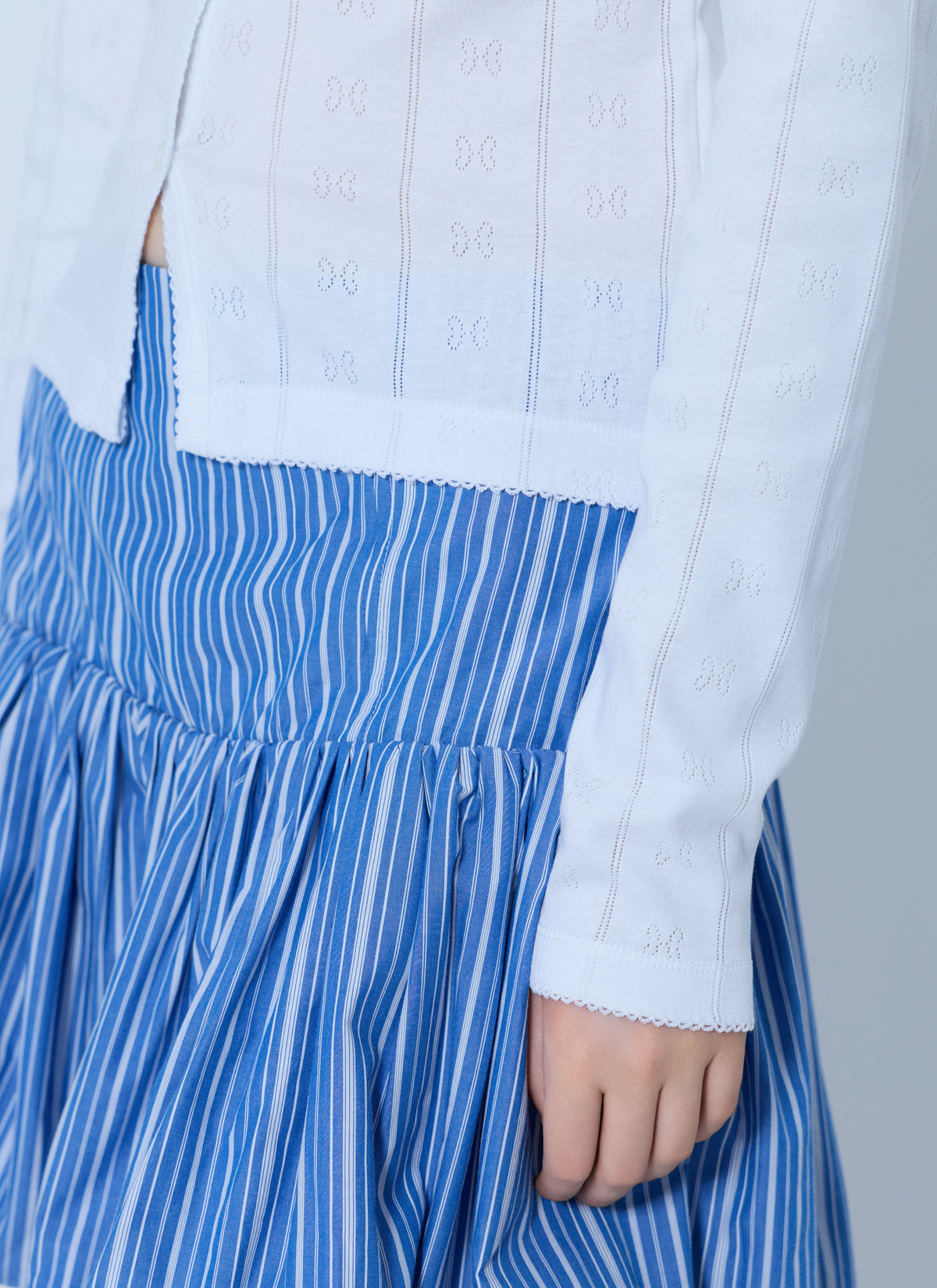 Ganni Women Compact Pointelle Rib Jersey Top GANNI