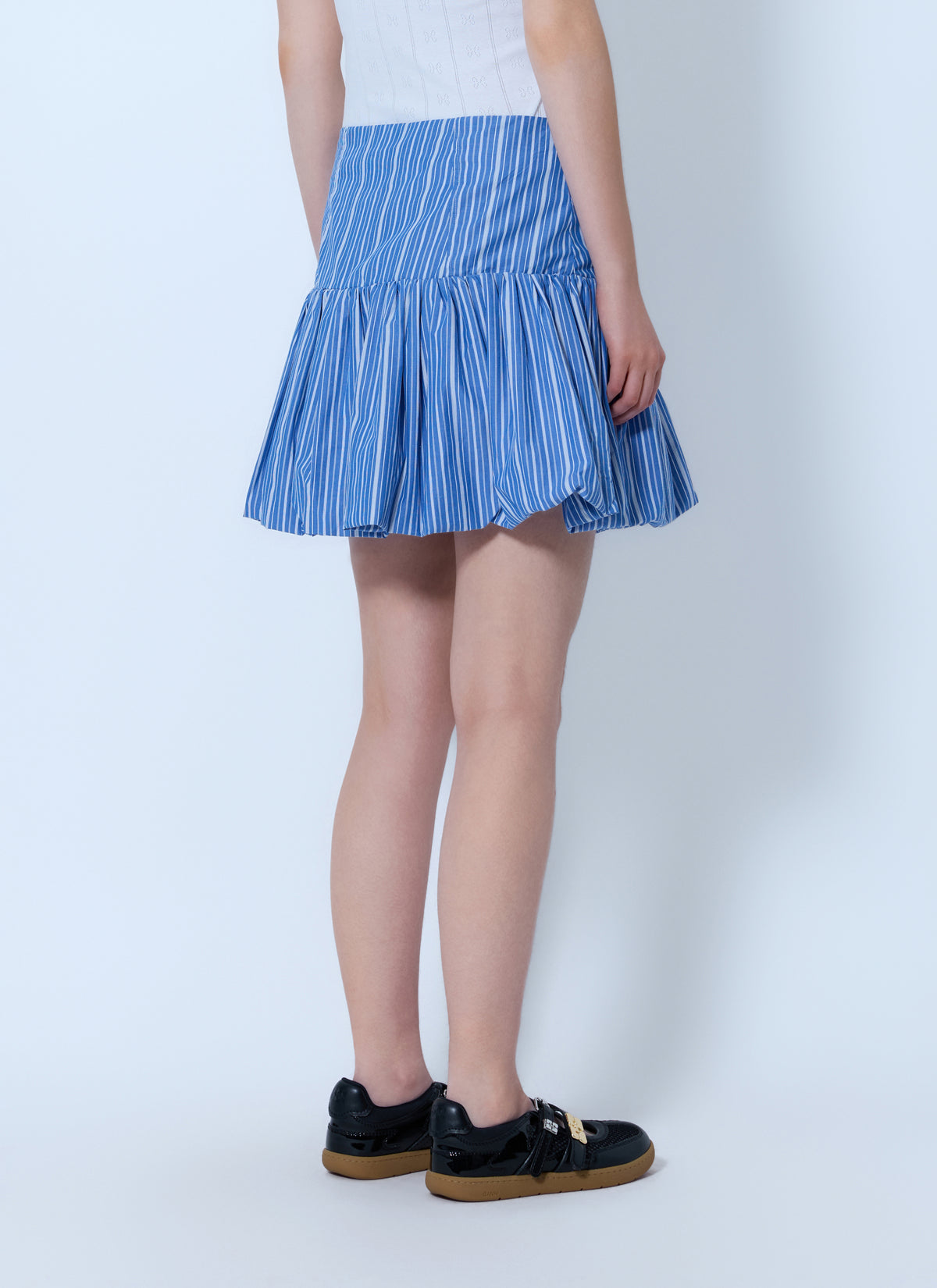 Ganni Women Stripe Cotton Mini Skirt GANNI