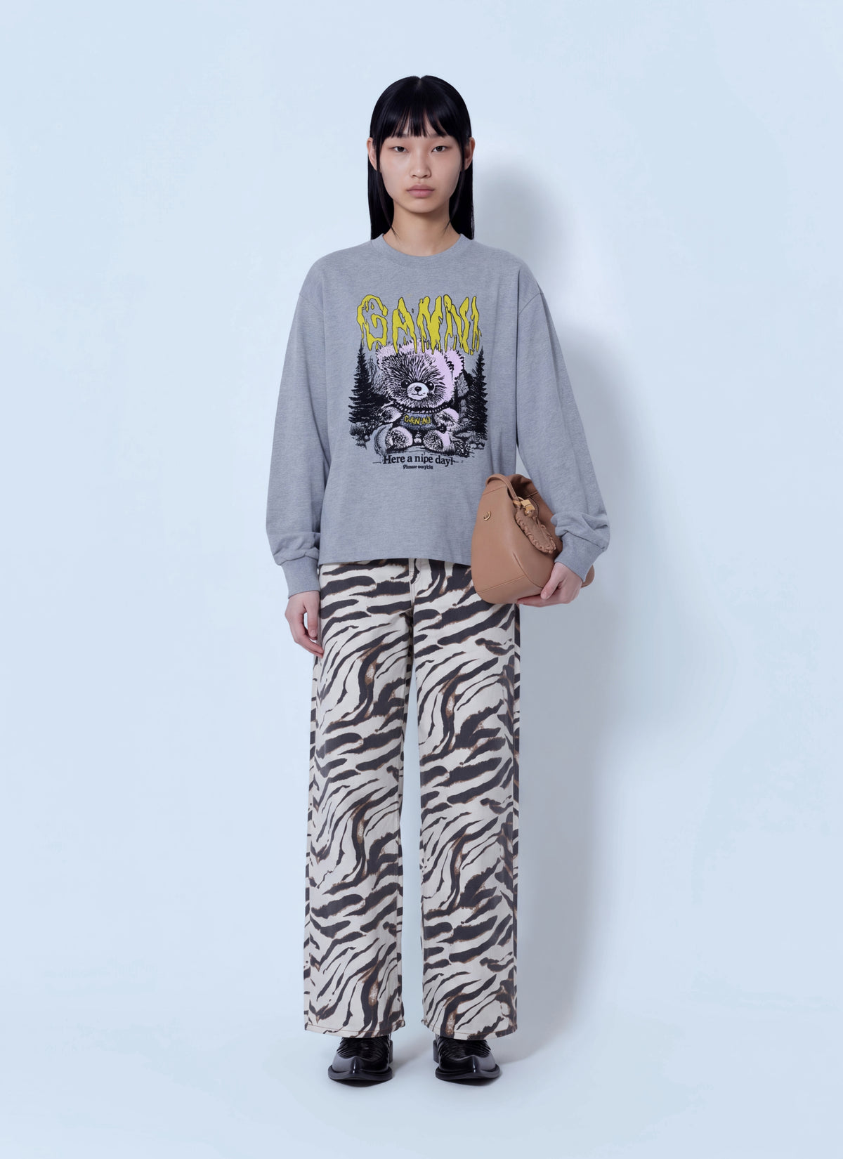 Ganni Women Print Denim Lari Jeans GANNI