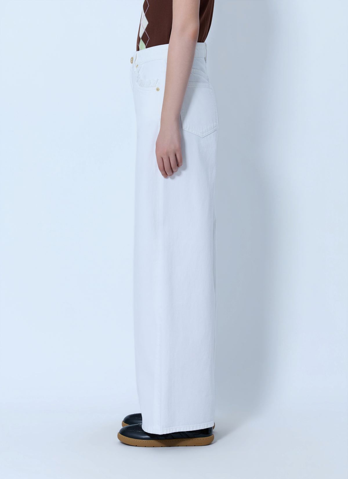 Ganni Women White Denim Lari Jeans GANNI
