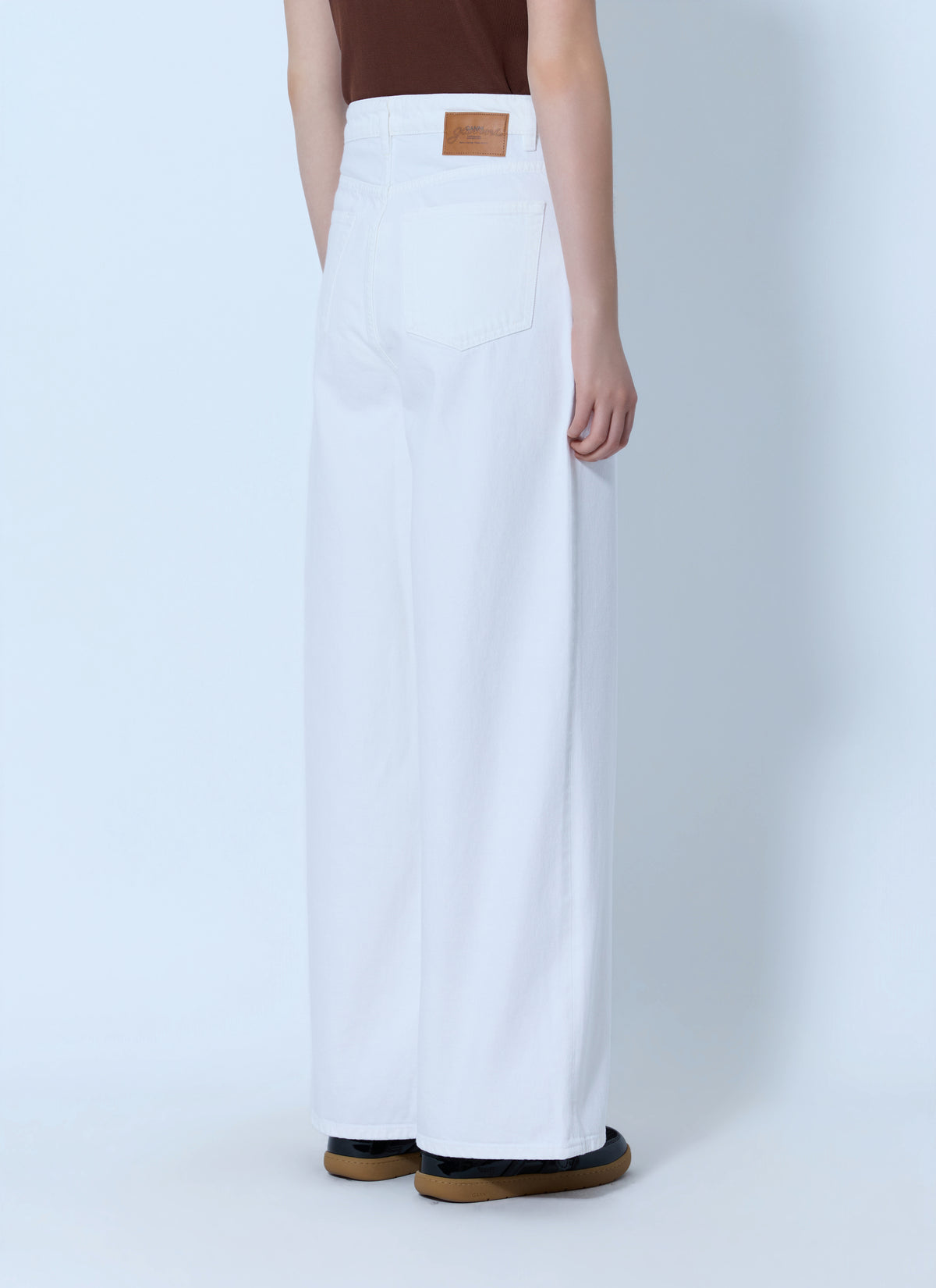 Ganni Women White Denim Lari Jeans GANNI