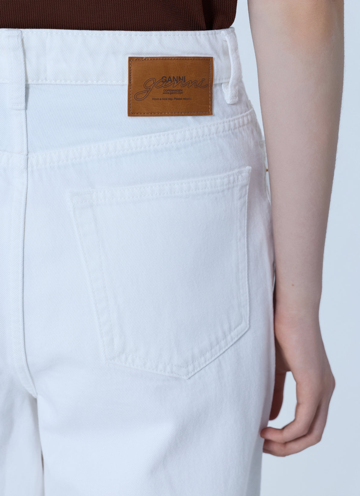 Ganni Women White Denim Lari Jeans GANNI