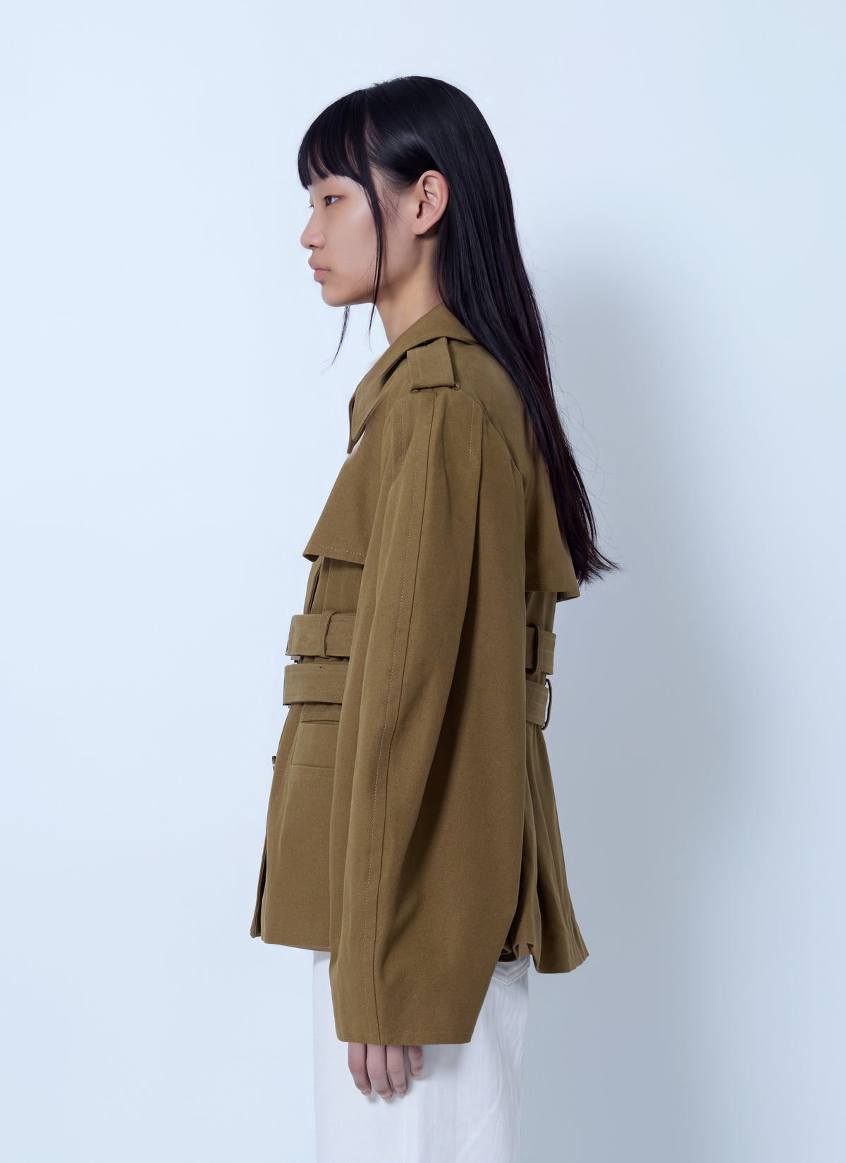 Ganni Women Workwear Canvas Short Peplum Jacket GANNI