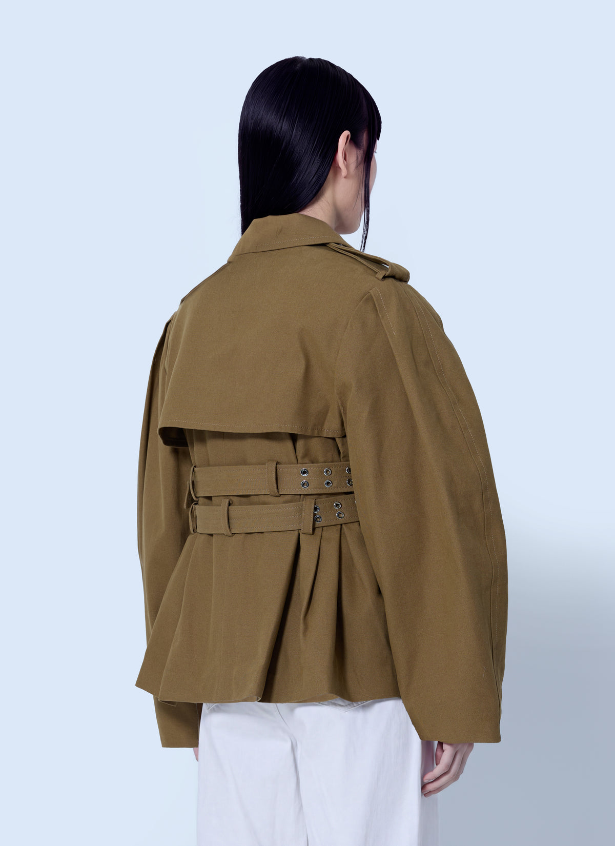 Ganni Women Workwear Canvas Short Peplum Jacket GANNI