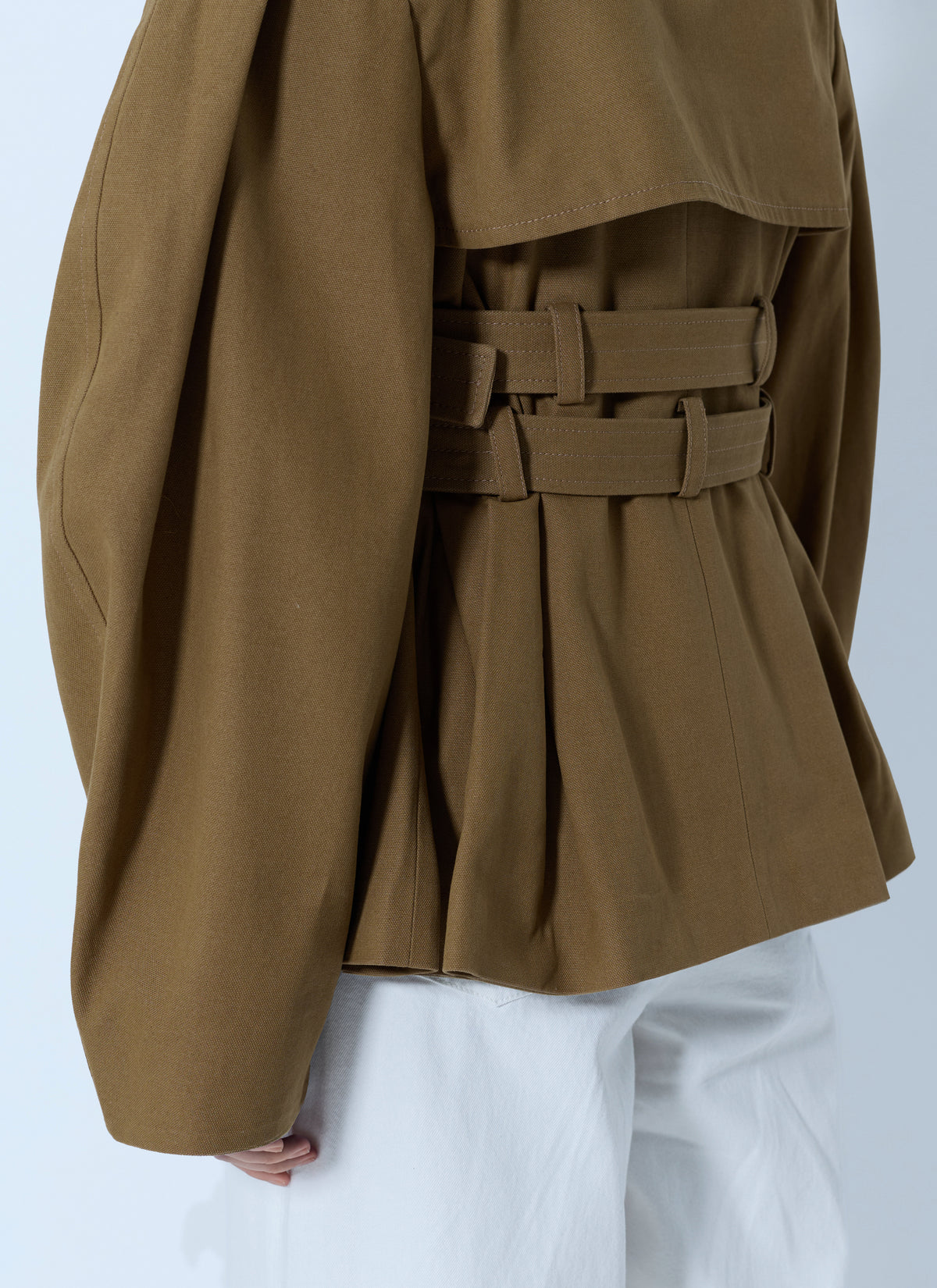 Ganni Women Workwear Canvas Short Peplum Jacket GANNI