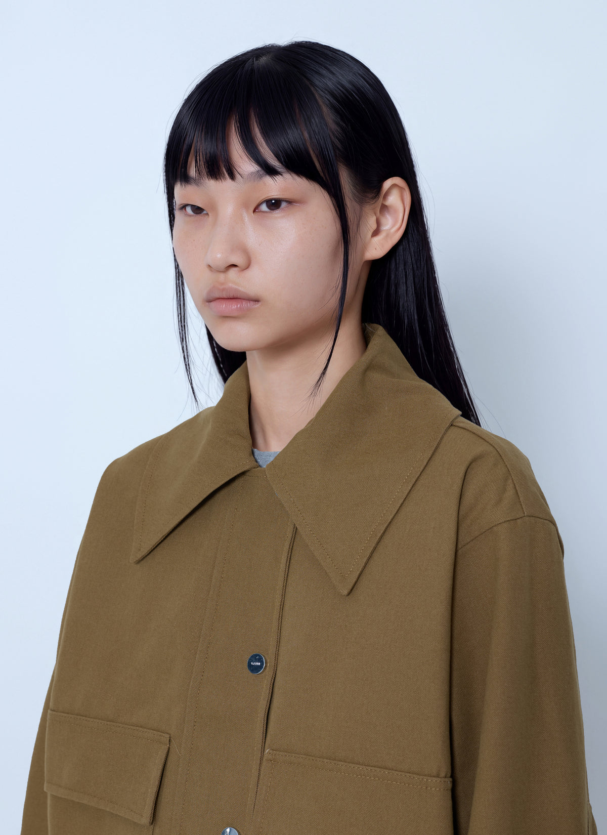 Ganni Women Workwear Canvas Short Barn Jacket GANNI
