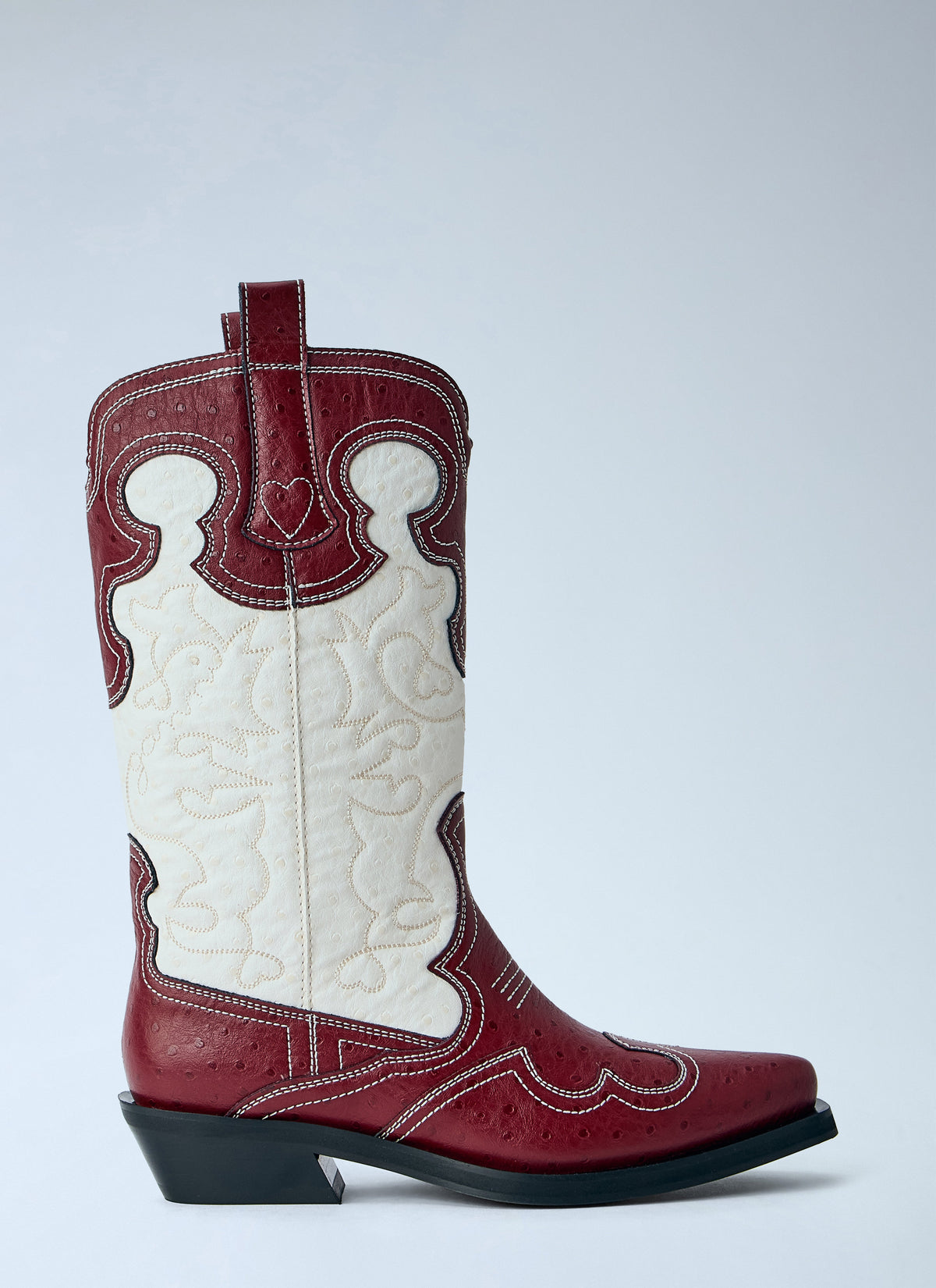 Ganni Women Mid Shaft Embroidered Western Boots GANNI