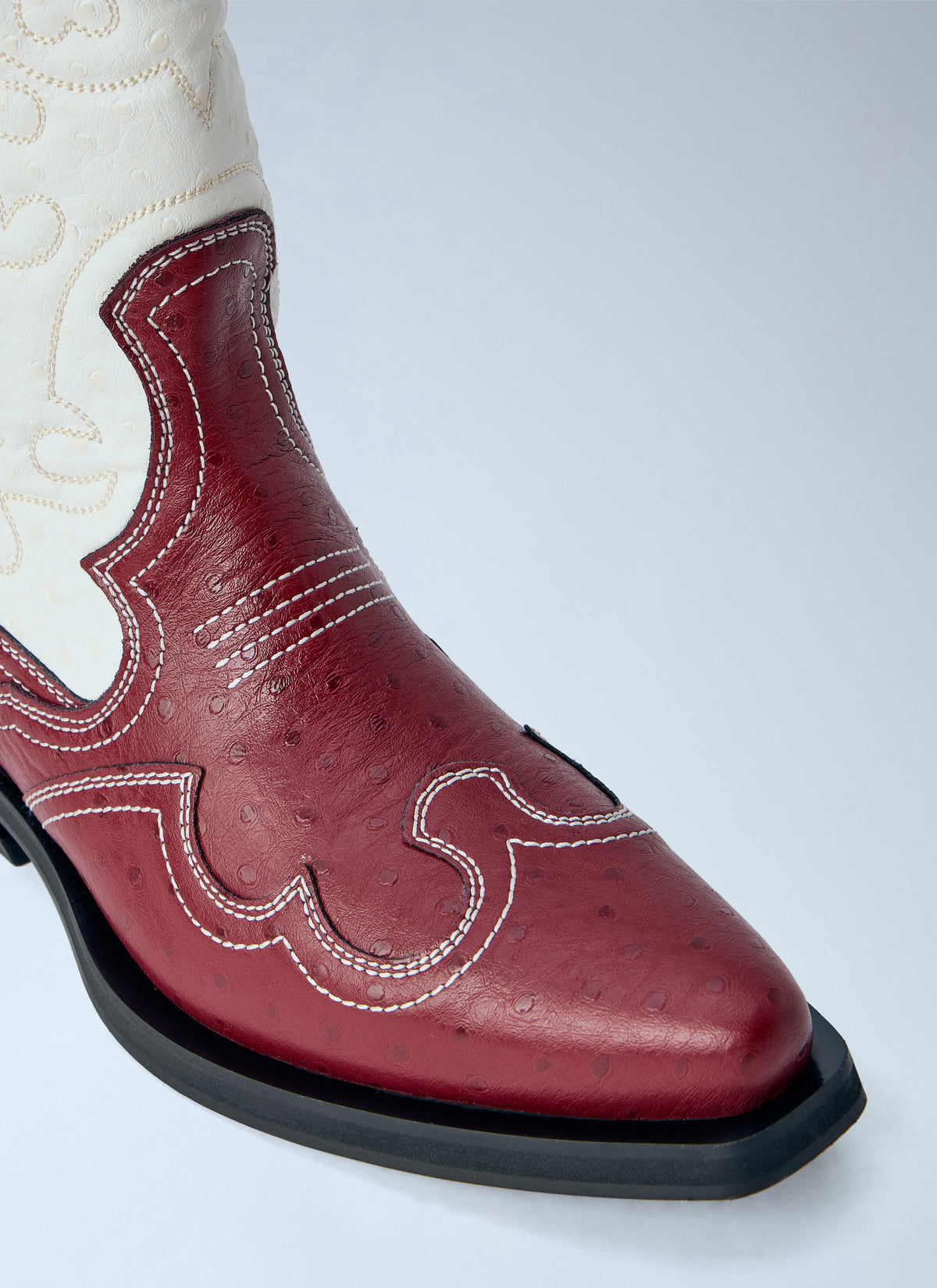 Ganni Women Mid Shaft Embroidered Western Boots GANNI