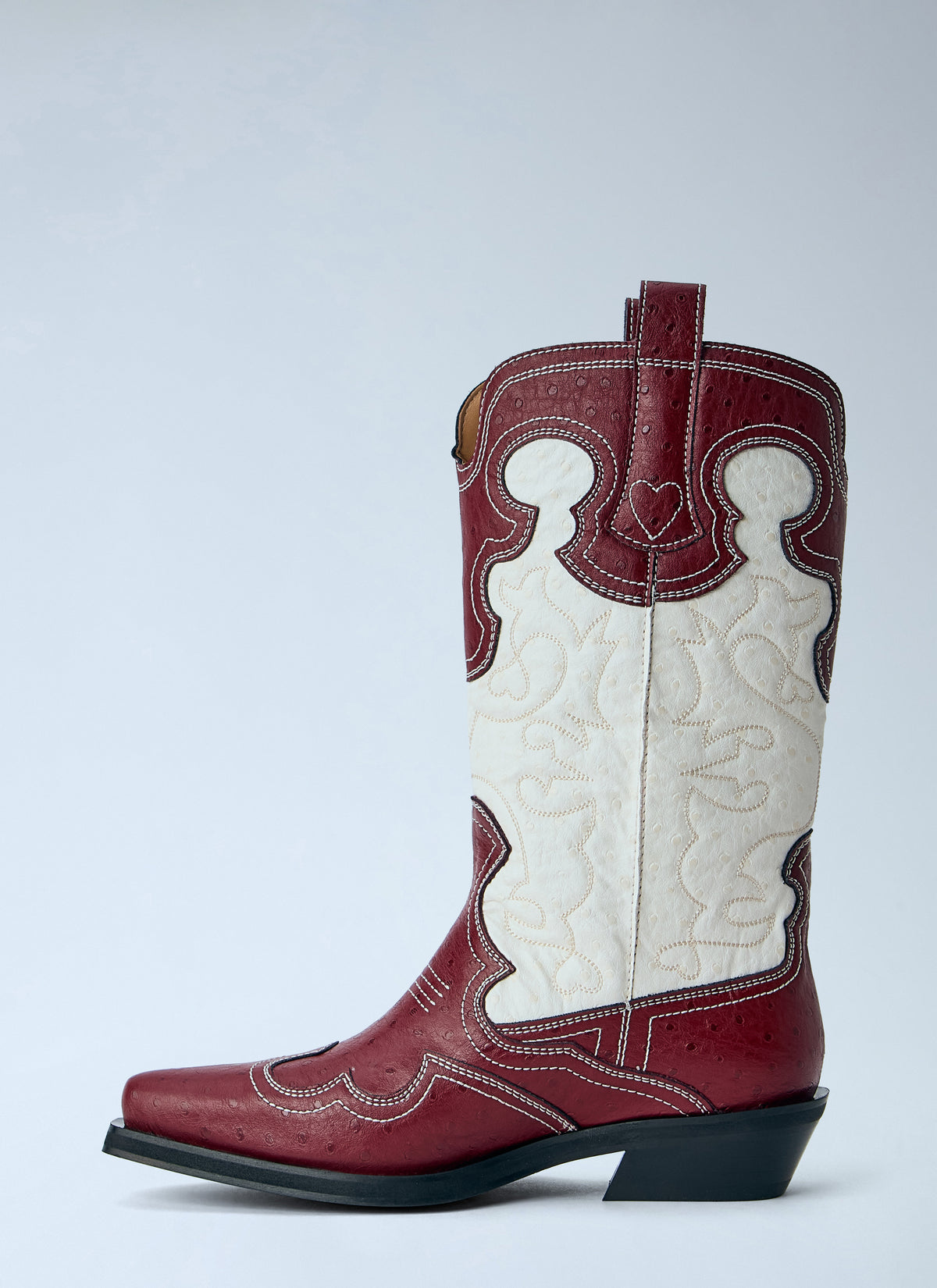 Ganni Women Mid Shaft Embroidered Western Boots GANNI