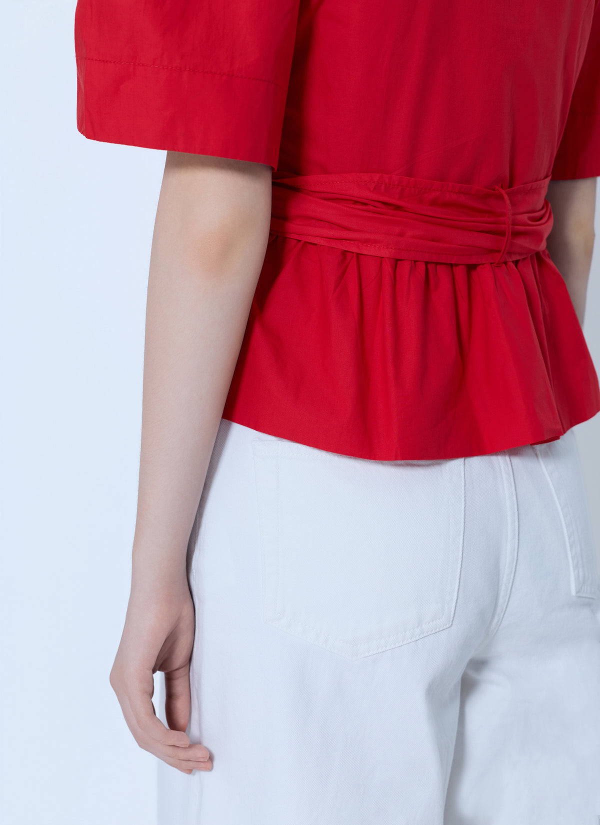Ganni Women Cotton Poplin Bow Blouse GANNI