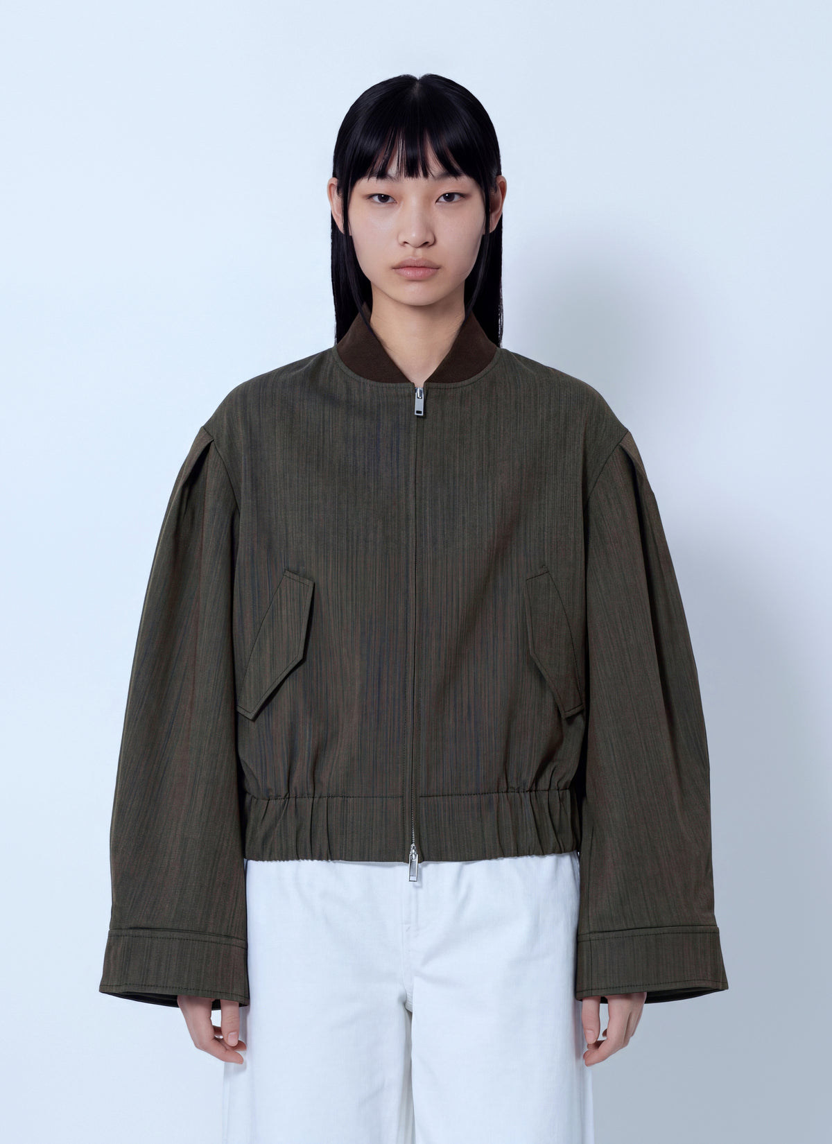 Ganni Women Light Wool Melange Boxy Jacket GANNI