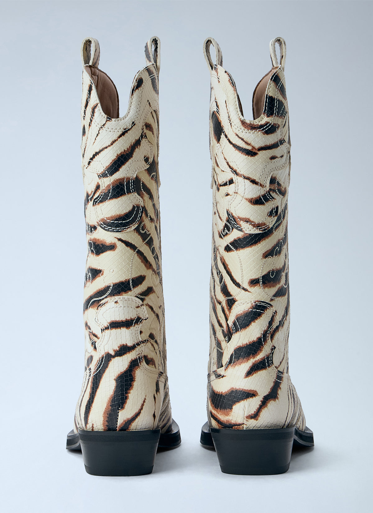 Ganni Women Mid Shaft Embroidered Western Boots GANNI