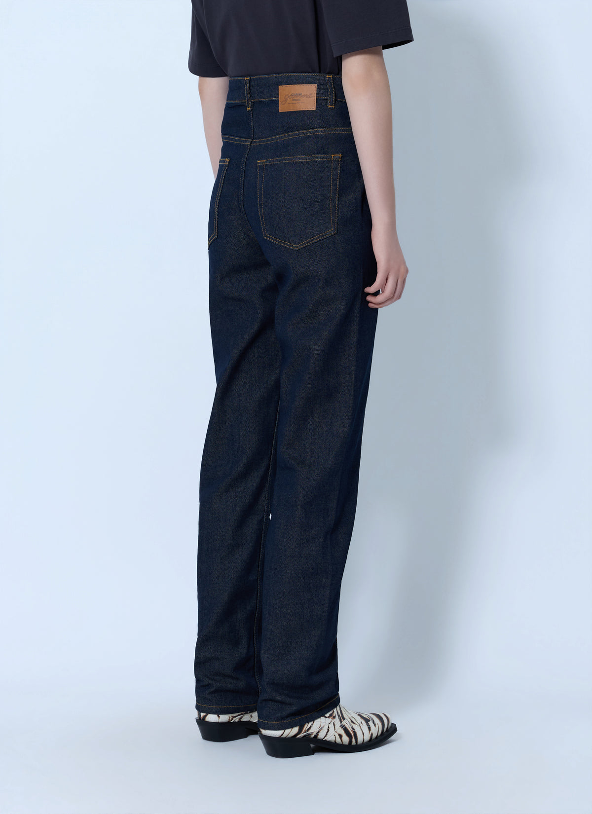 Ganni Women Slub Denim Fold Jeans GANNI