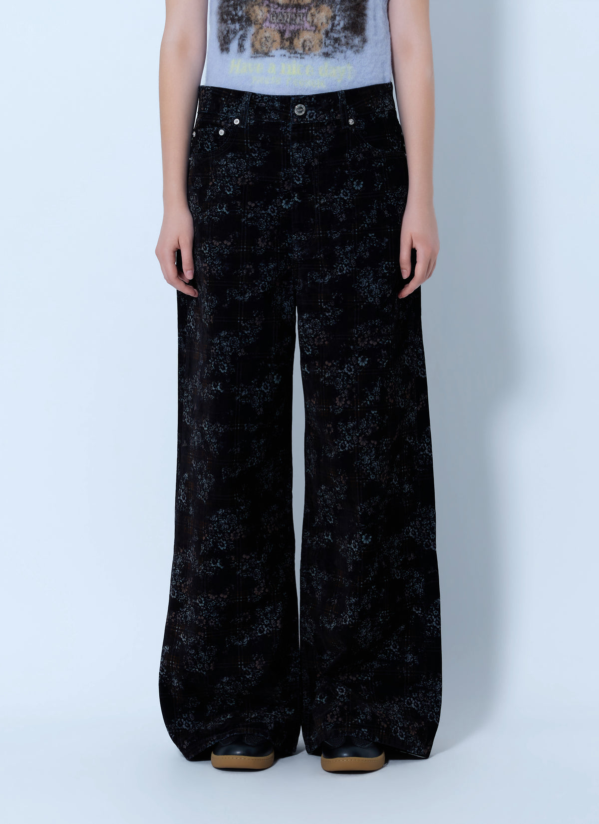Ganni Women Printed Flock Denim Marri 2.0 Jeans GANNI