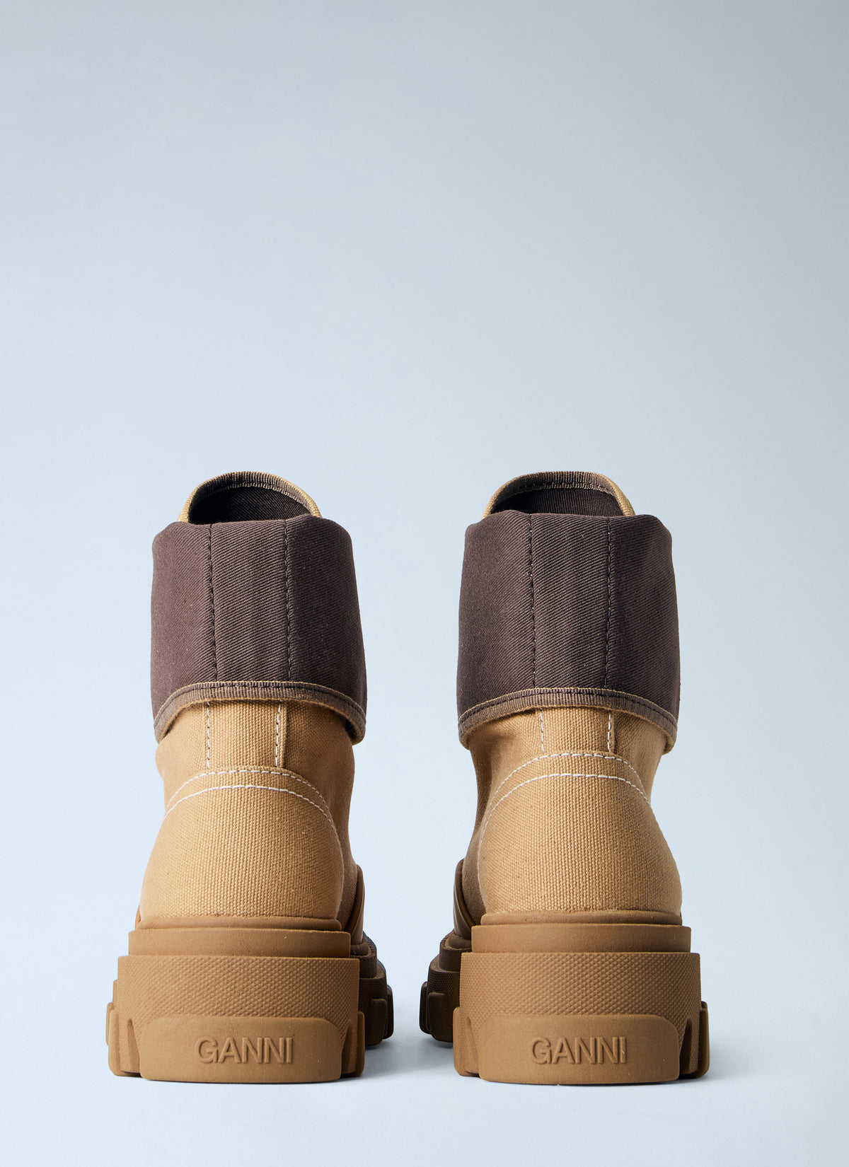 Ganni Women Cleated Canvas Trail Boots GANNI