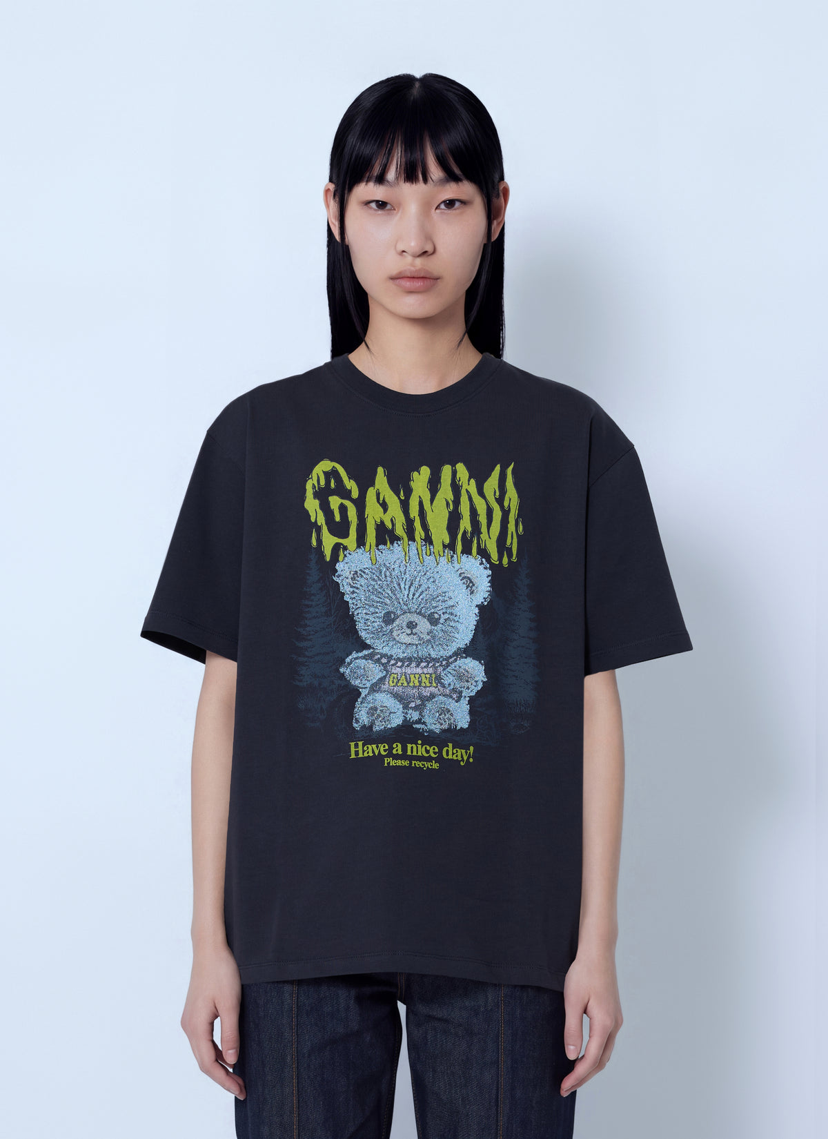 Ganni Women Heavy Cotton Forest Teddy Jersey GANNI
