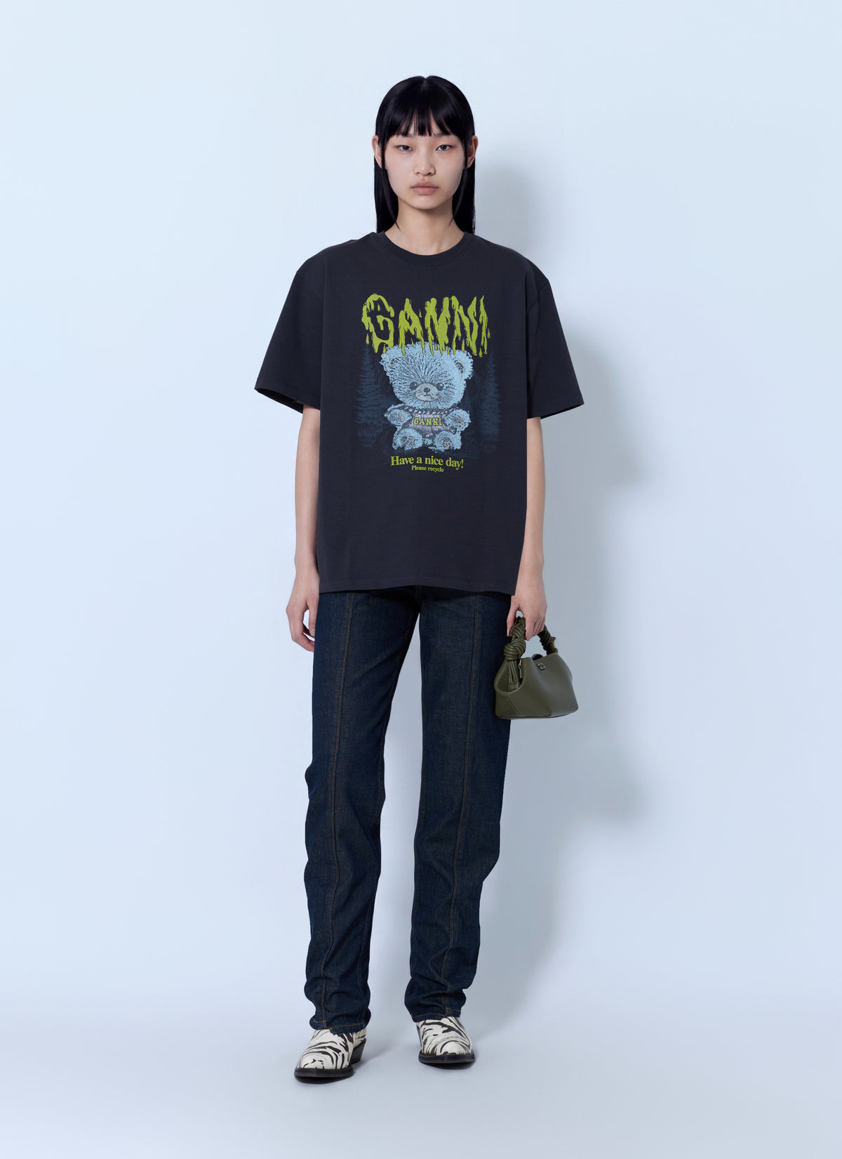 Ganni Women Heavy Cotton Forest Teddy Jersey GANNI