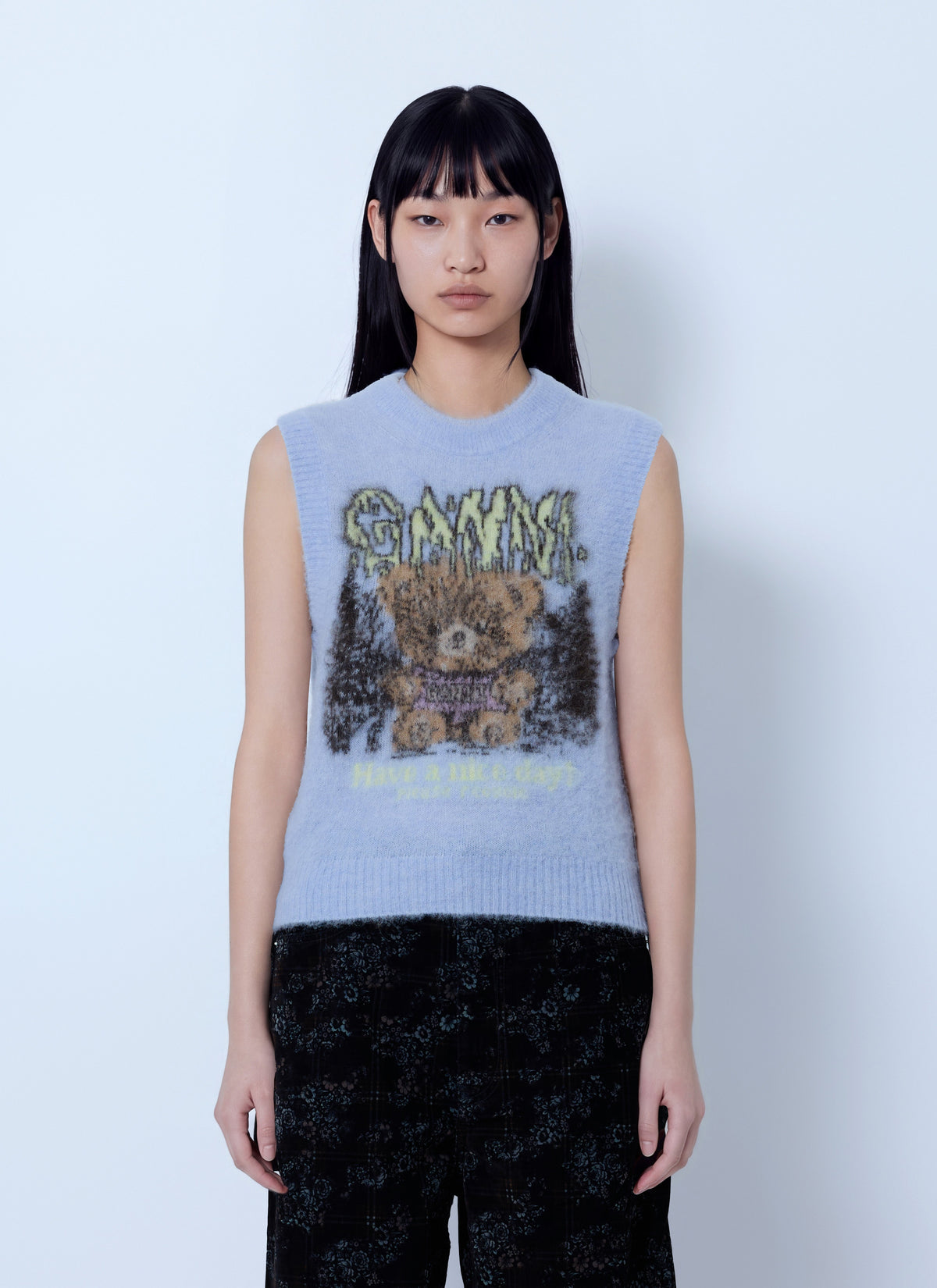Ganni Women Brushed Alpaca Teddy Vest GANNI