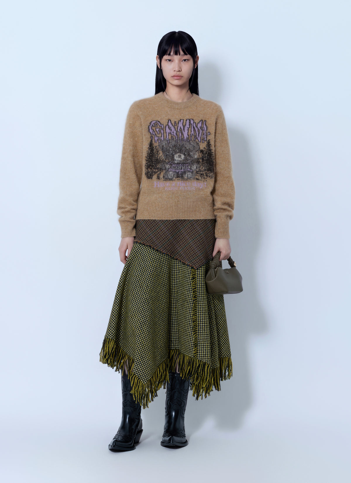 Ganni Women Brushed Alpaca Teddy Sweater GANNI