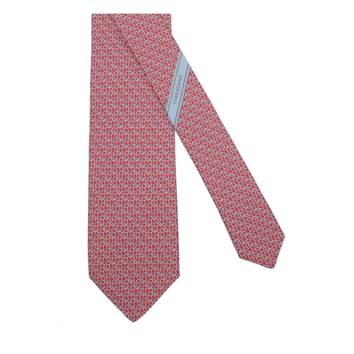 Ferragamo Men Gancini Cerchio Print Silk Tie FERRAGAMO