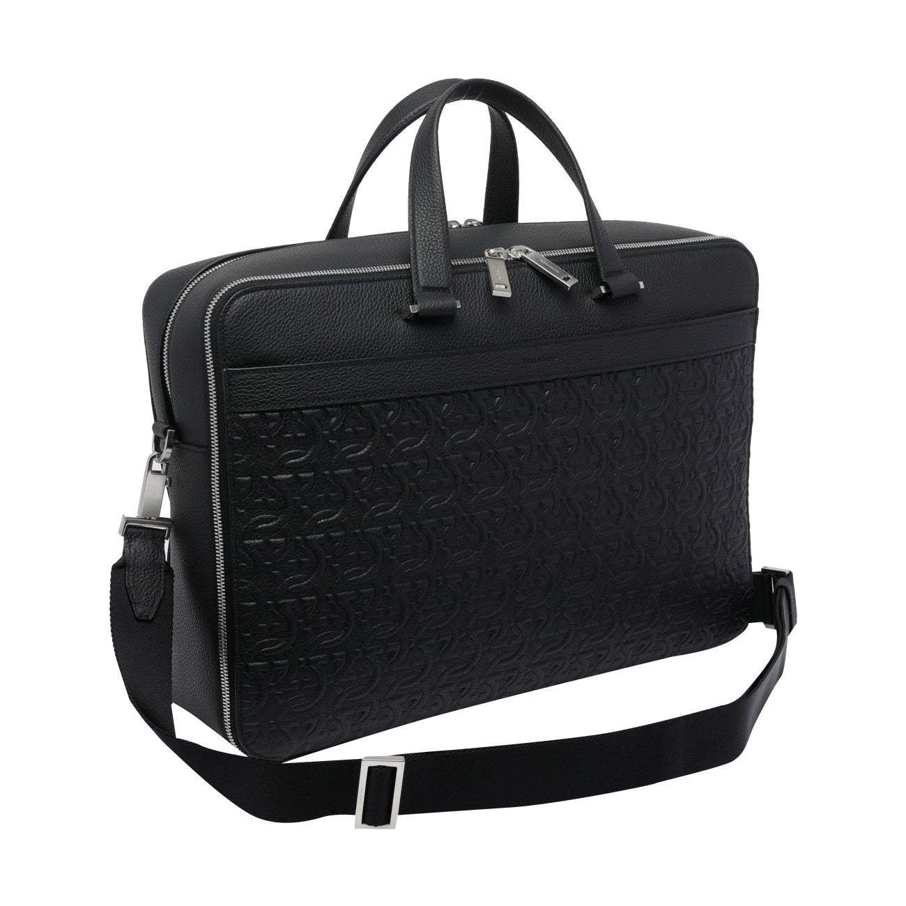 Ferragamo Men Gancini Embossed Briefcase FERRAGAMO