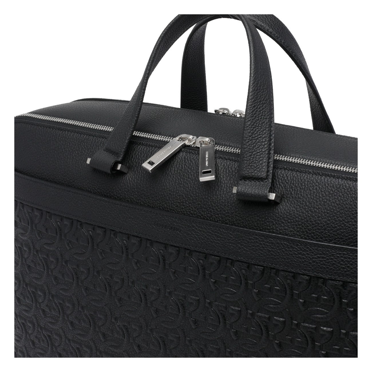 Ferragamo Men Gancini Embossed Briefcase FERRAGAMO