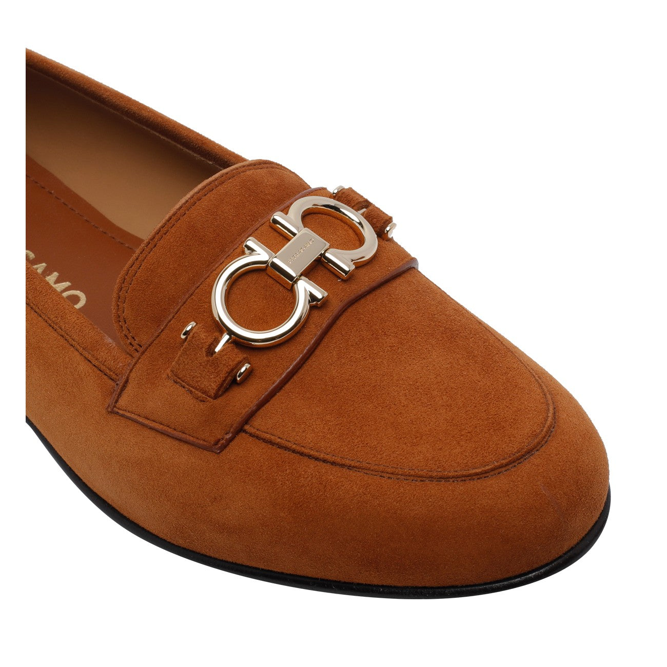 Ferragamo Women Gancini Ornamento Suede Loafers FERRAGAMO