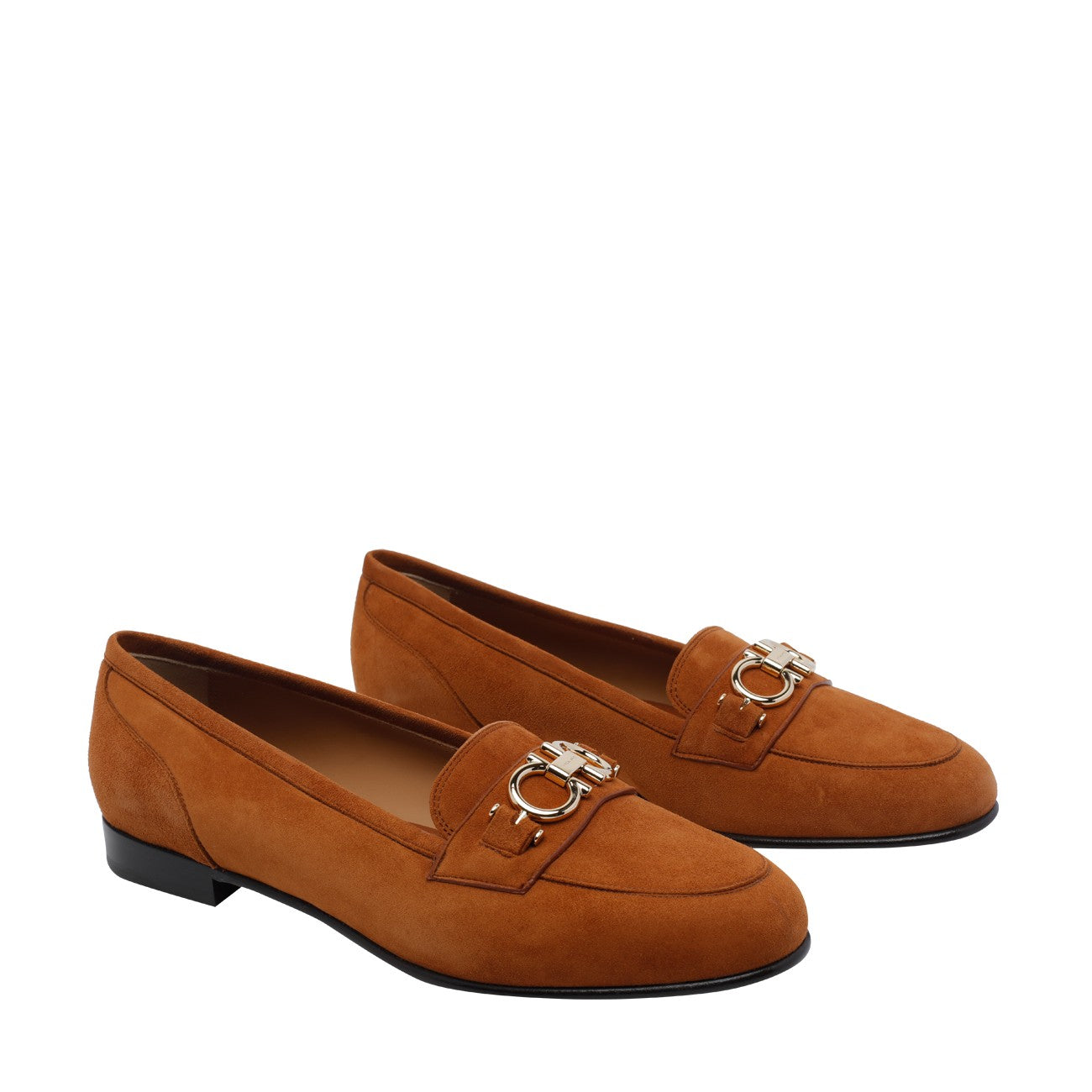 Ferragamo Women Gancini Ornamento Suede Loafers FERRAGAMO
