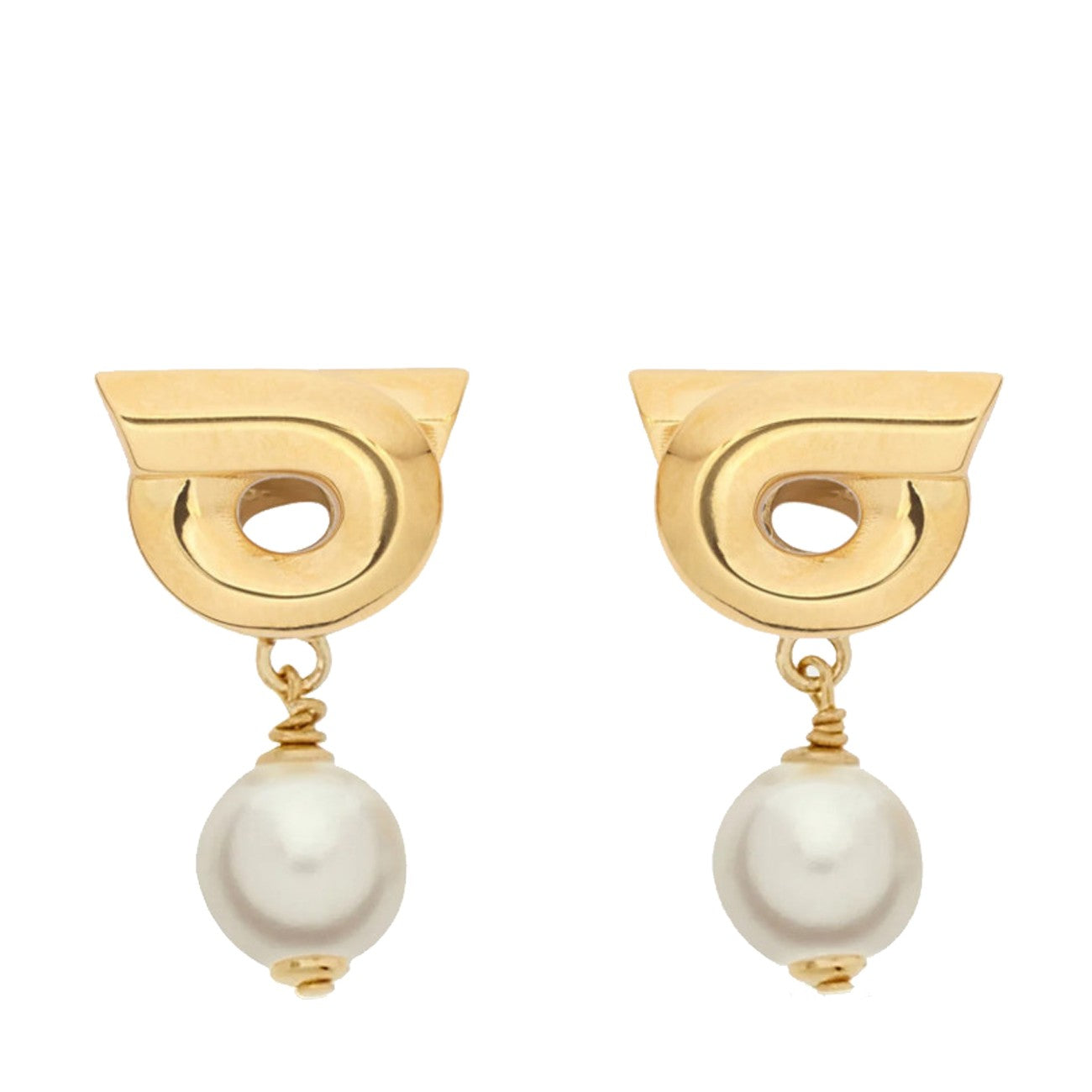 Ferragamo Women Gancini Pearl Earrings