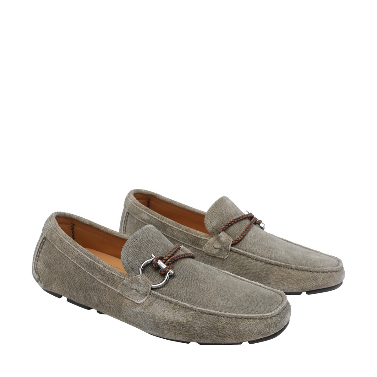 Ferragamo Men Gancini Suede Loafers FERRAGAMO