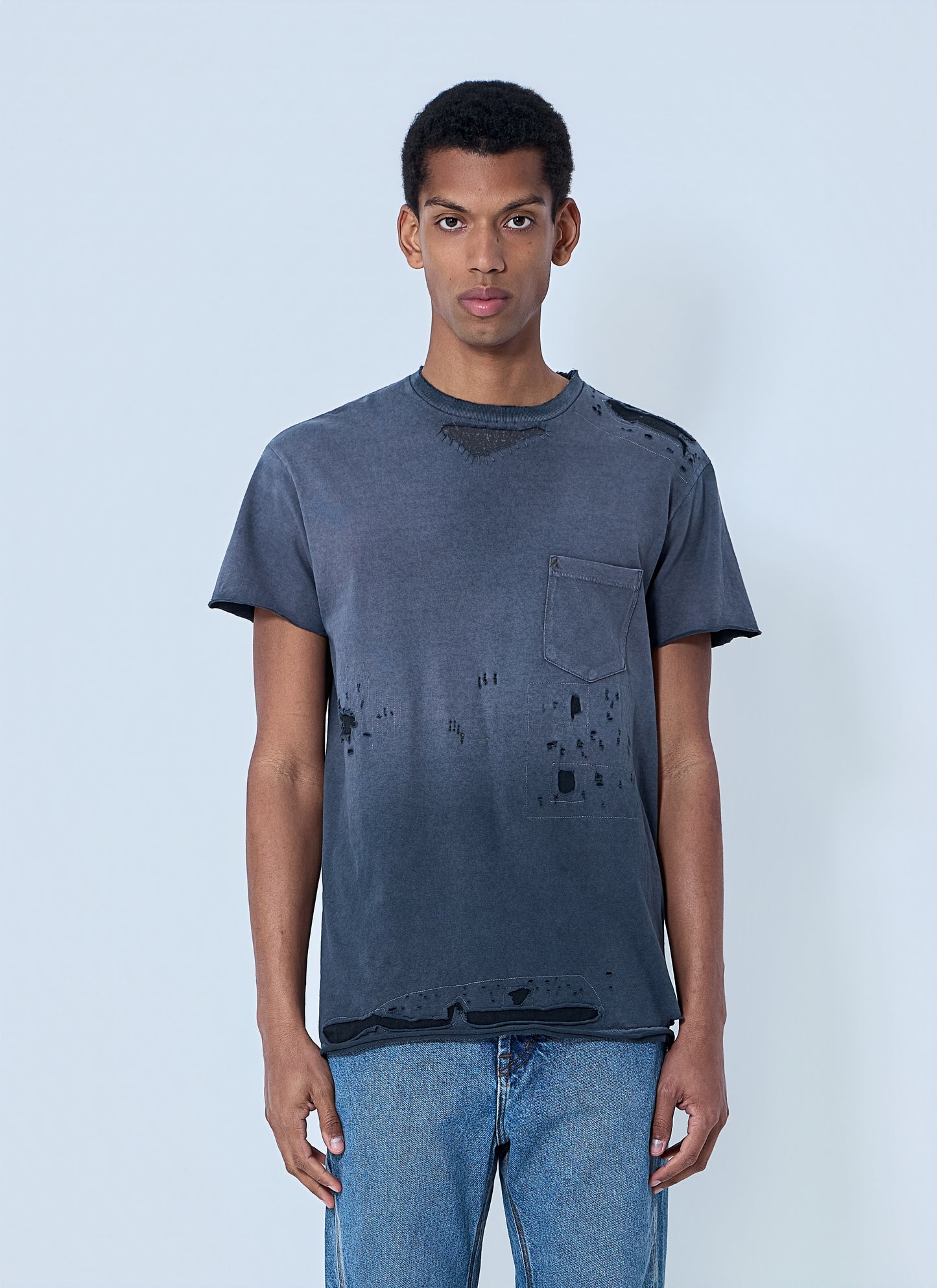 Gallery Dept. Men Distressed Cotton Jersey T-Shirt GALLERY DEPT.
